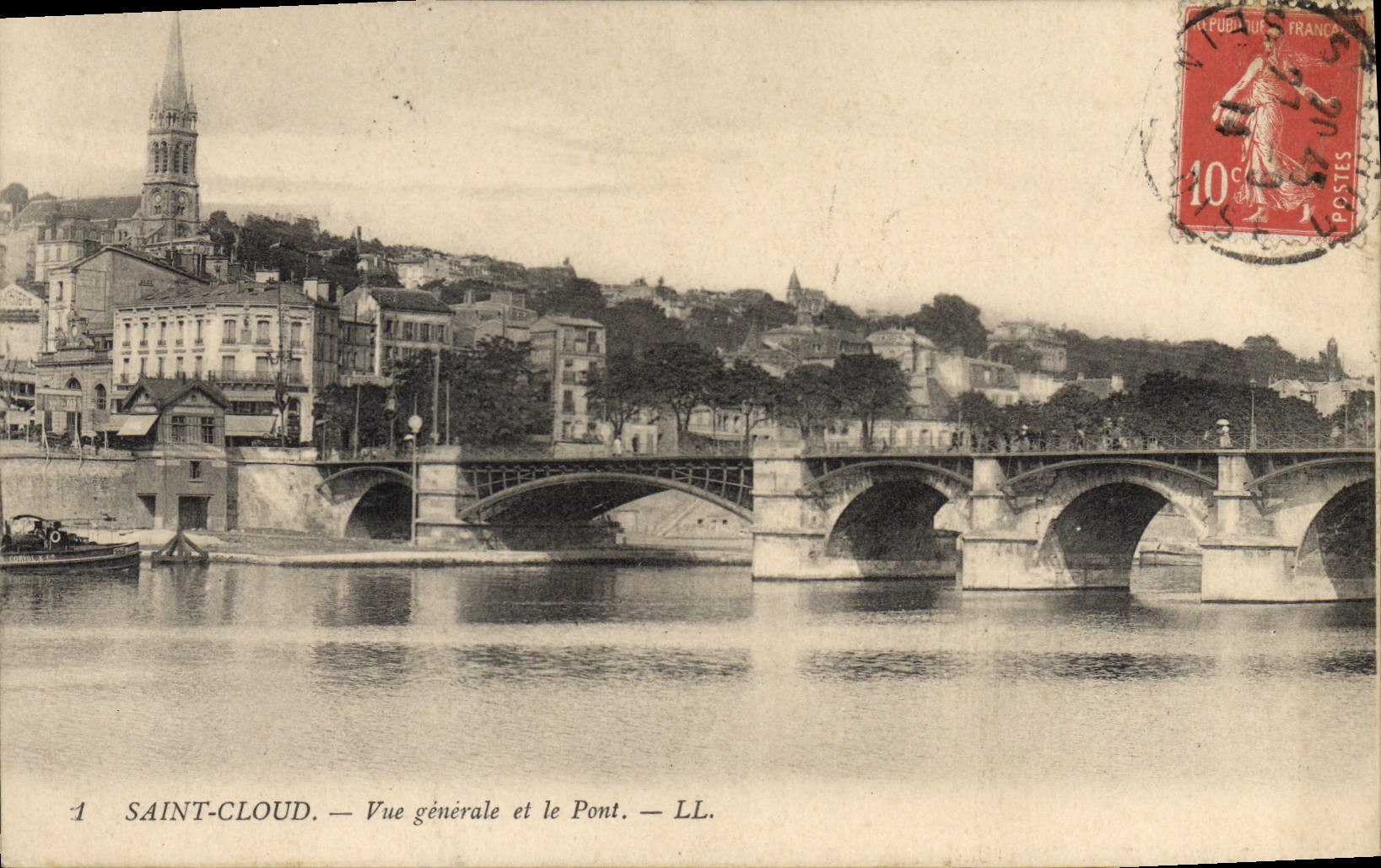 CPA Saint Cloud Vue generale et le Pont