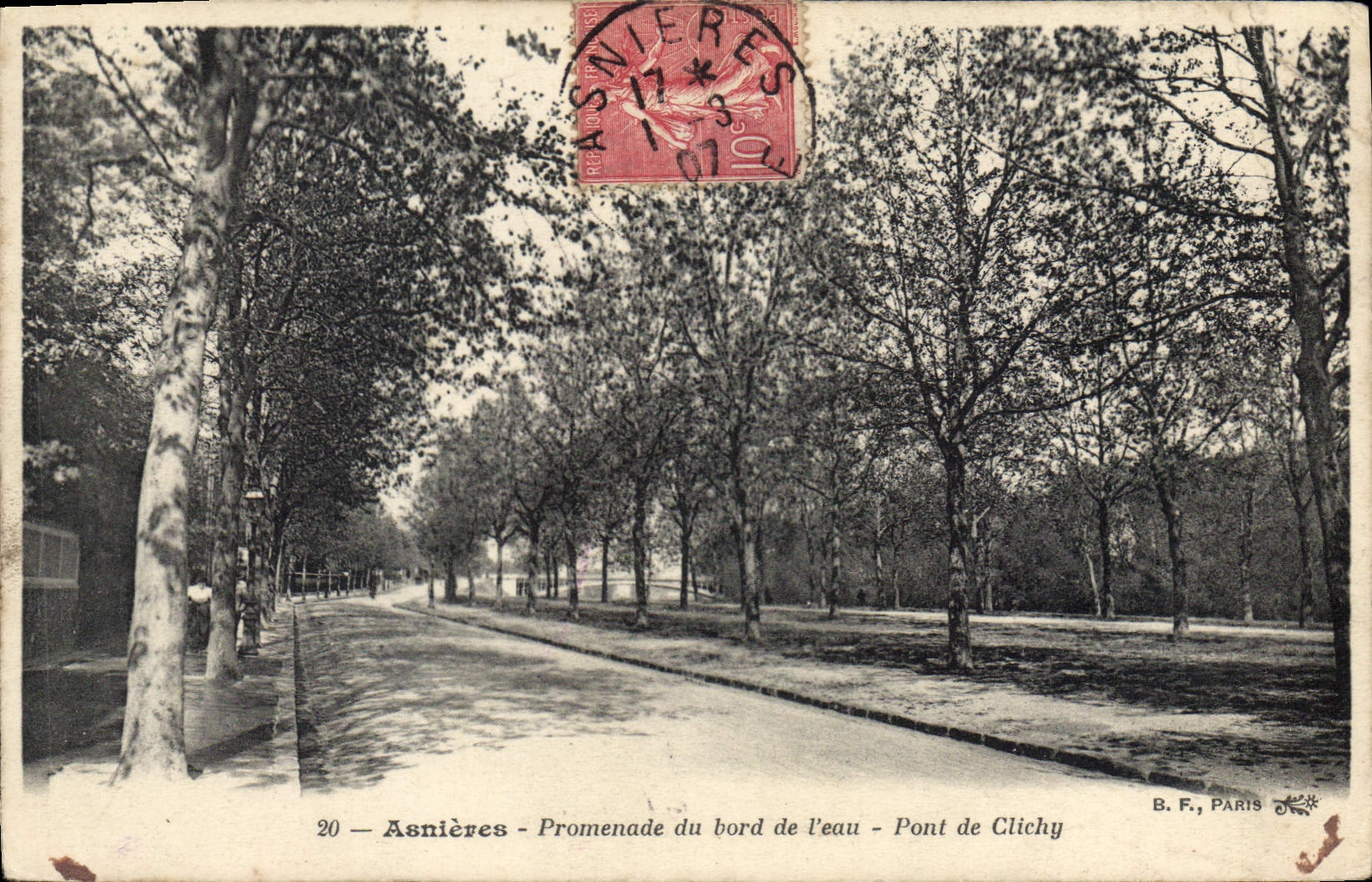 CPA Asnieres Promenade du bord de l'eau de Clichy 