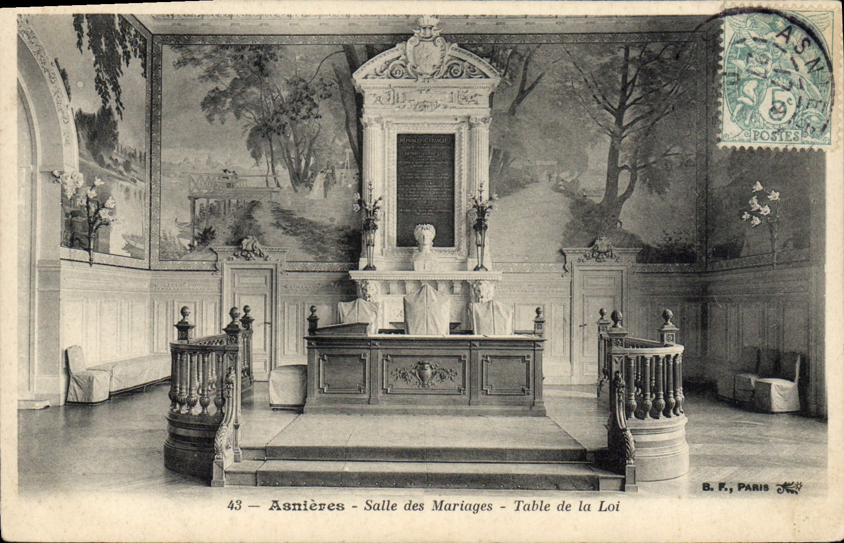 CPA Asnieres Salle des Mariages Table de la Loi