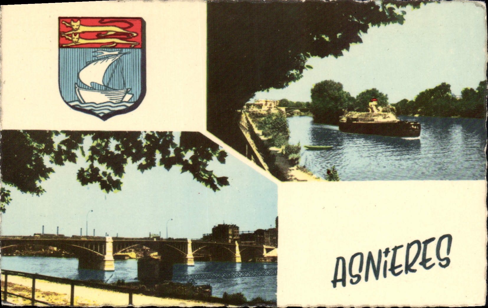 CPA Asnieres Le pont d'Asnieres l'Ile des Revageurs