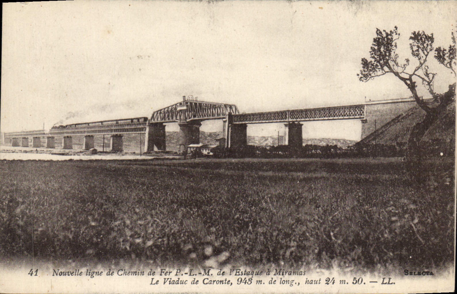 CPA Nouvelle Ligne Chemin de Fer P L M de l'Estaque a Miramas Le Viaduc de Caronte Train