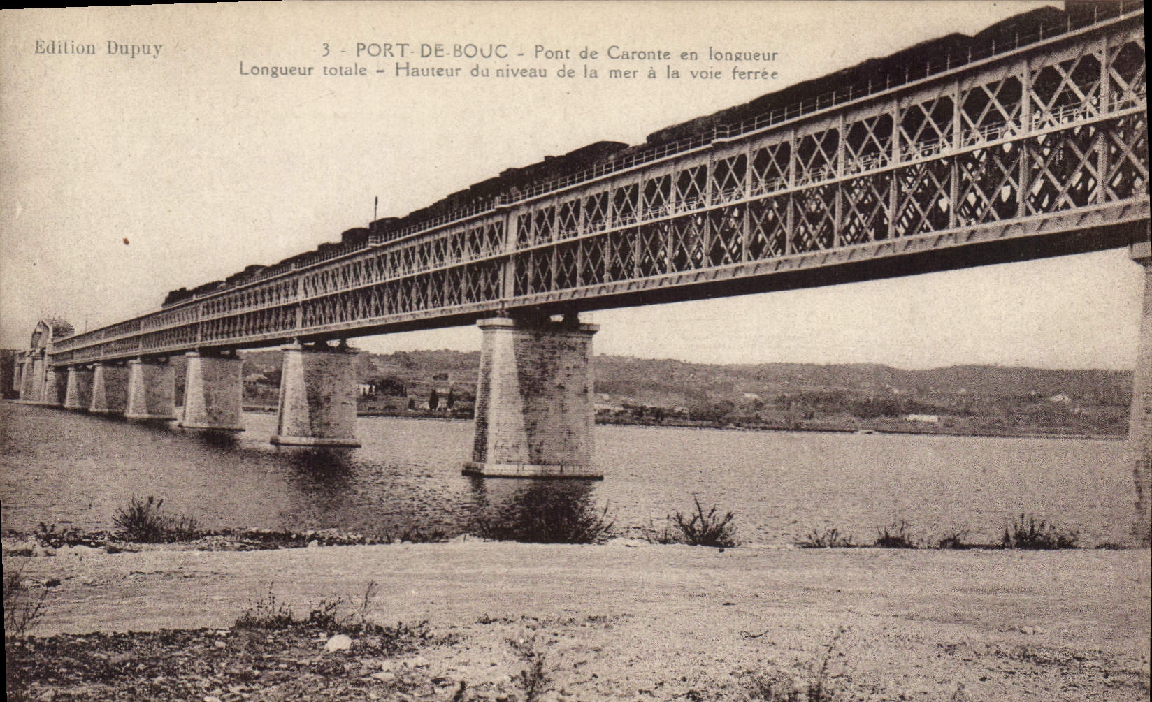 CPA Port de Bouc Pont de Caronte Train