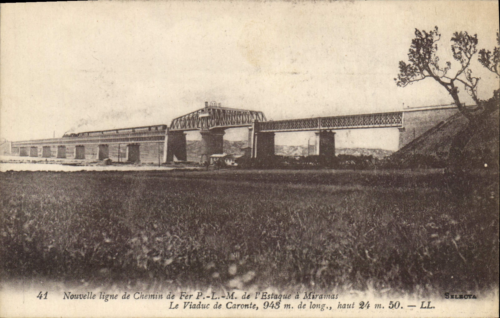 CPA Nouvelle Ligne Chemin de Fer P L M de l'Estaque a Miramas Le Viaduc de Caronte