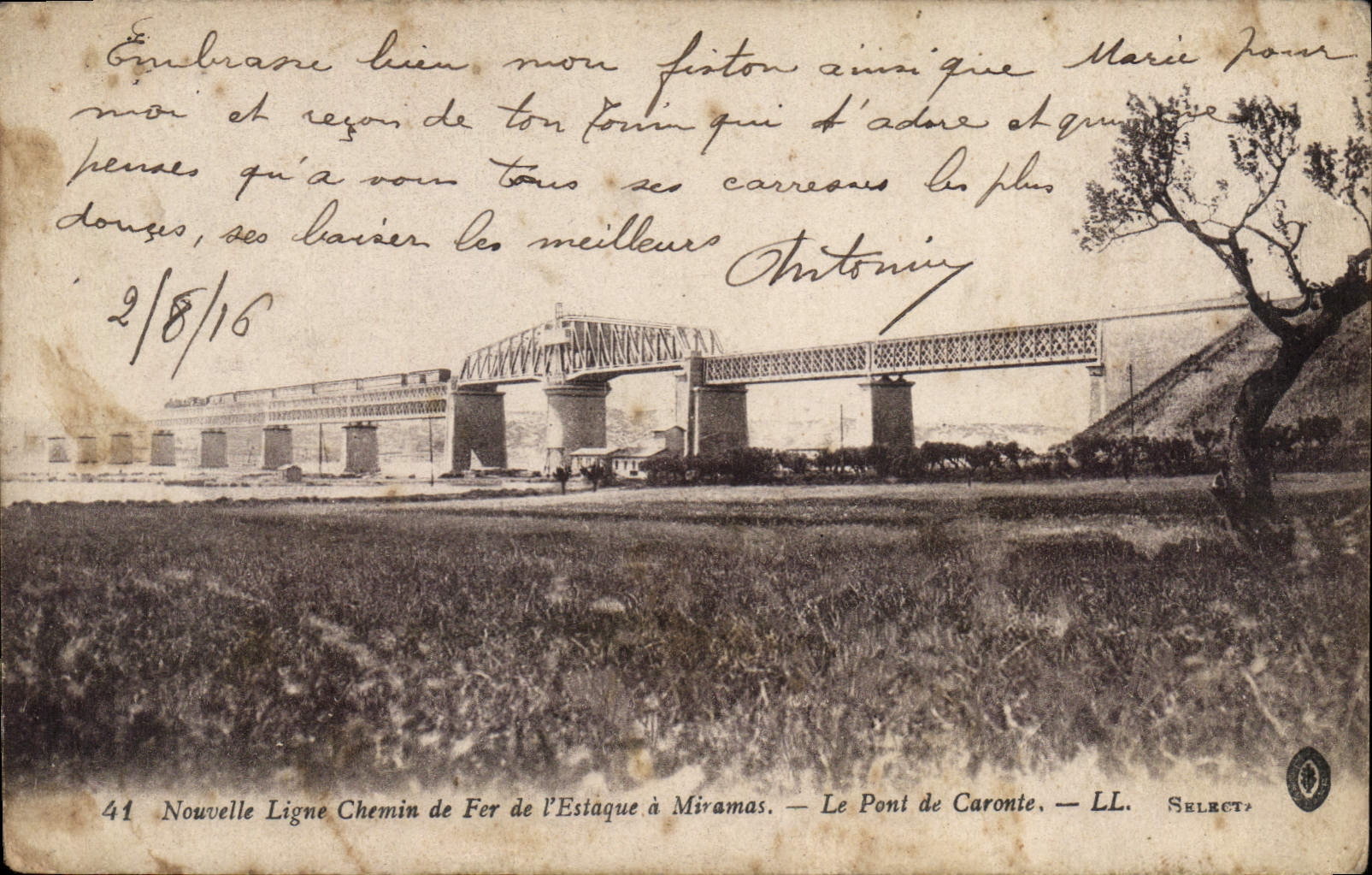 CPA Nouvelle Ligne Chemin de Fer de l'Estaque a Miramas