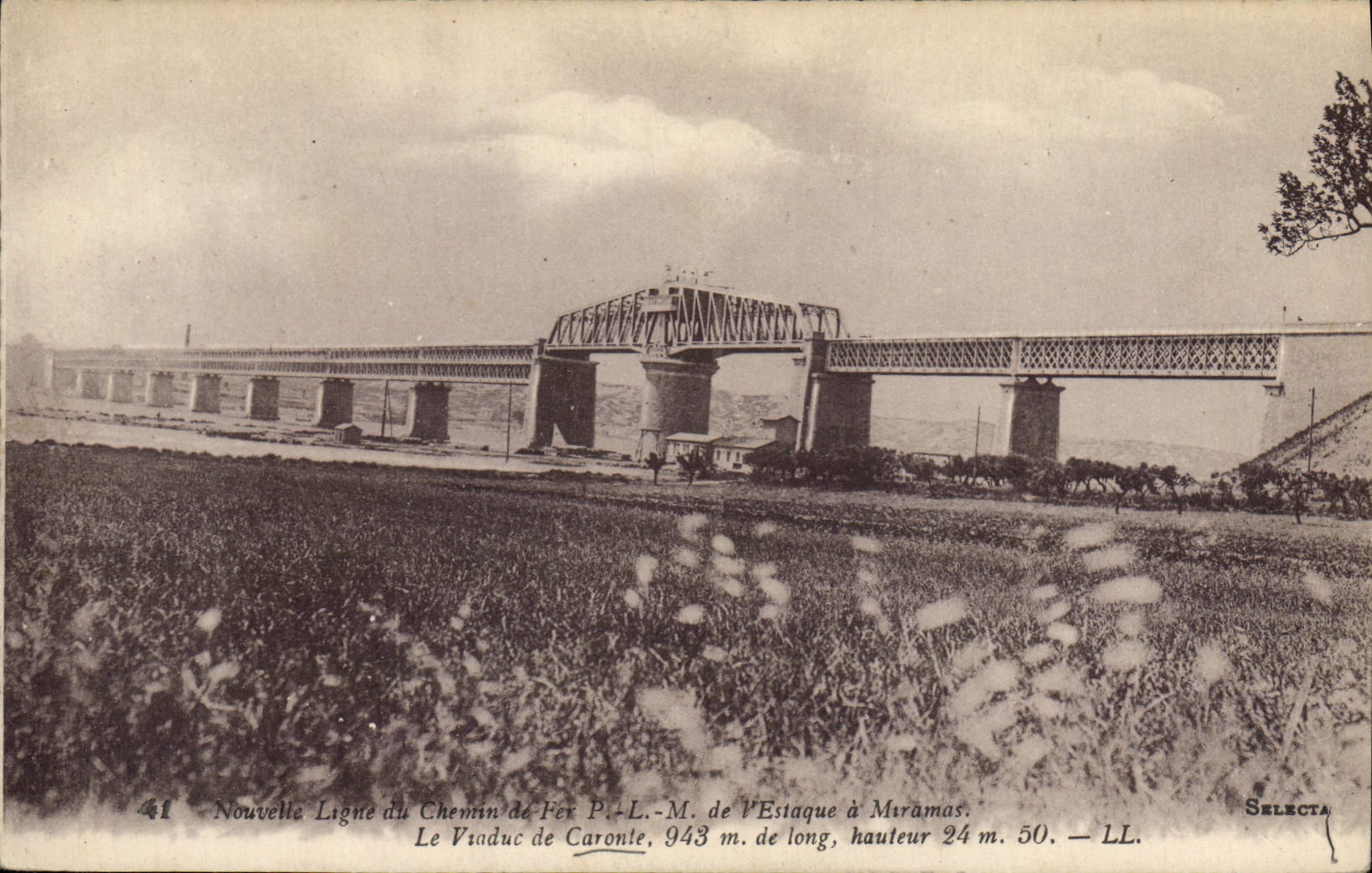 CPA Nouvelle Ligne Chemin de Fer P L M de l'Estaque a Miramas Le Viaduc de Caronte