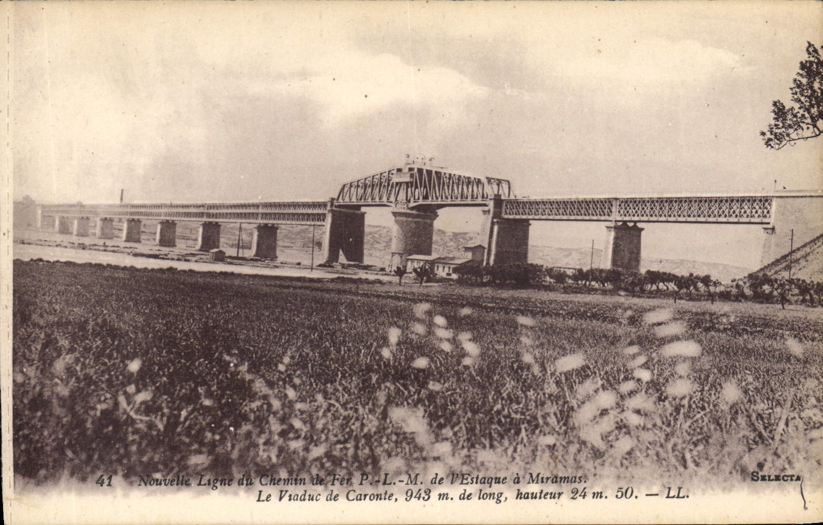 CPA Nouvelle Ligne Chemin de Fer P L M de l'Estaque a Miramas Le Viaduc de Caronte