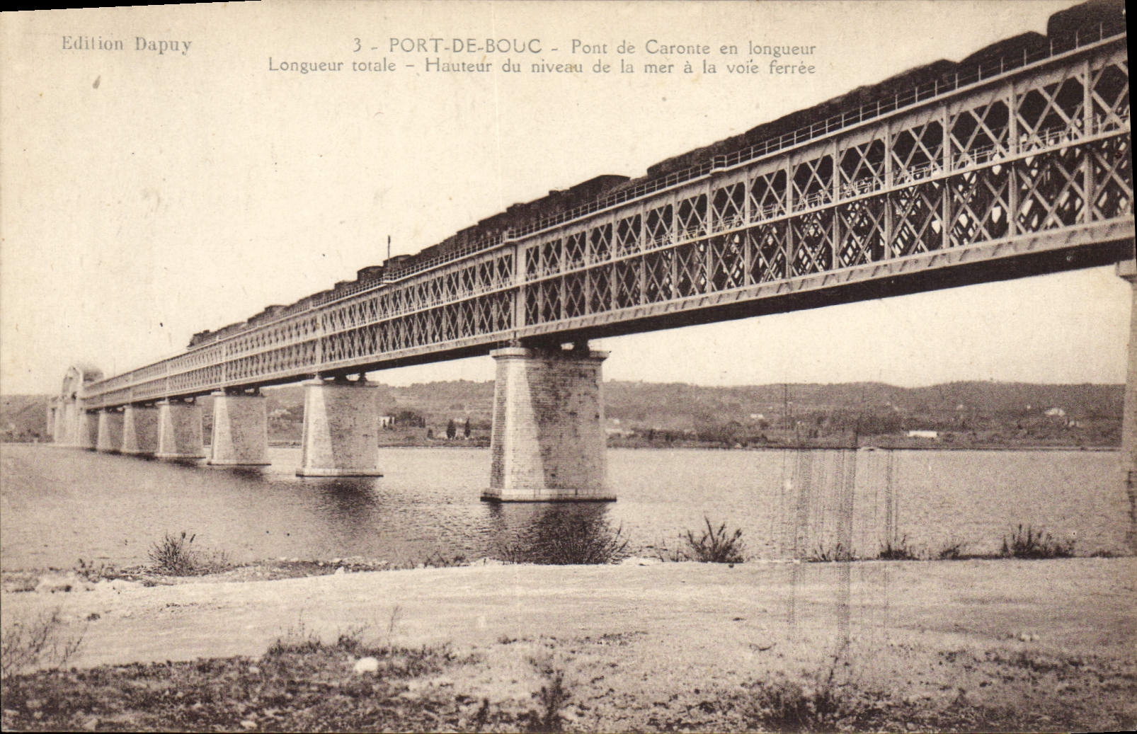 CPA Port de Bouc Pont de Caronte Train