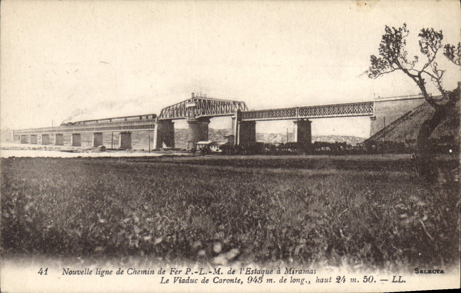 CPA Nouvelle Ligne de Chemin de Fer P L M de l'Estaque a Miramas Le Viaduc de Caronte