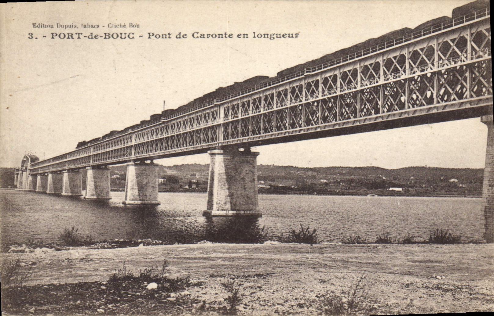 CPA Port de Bouc Pont de Caronte en longueur Train