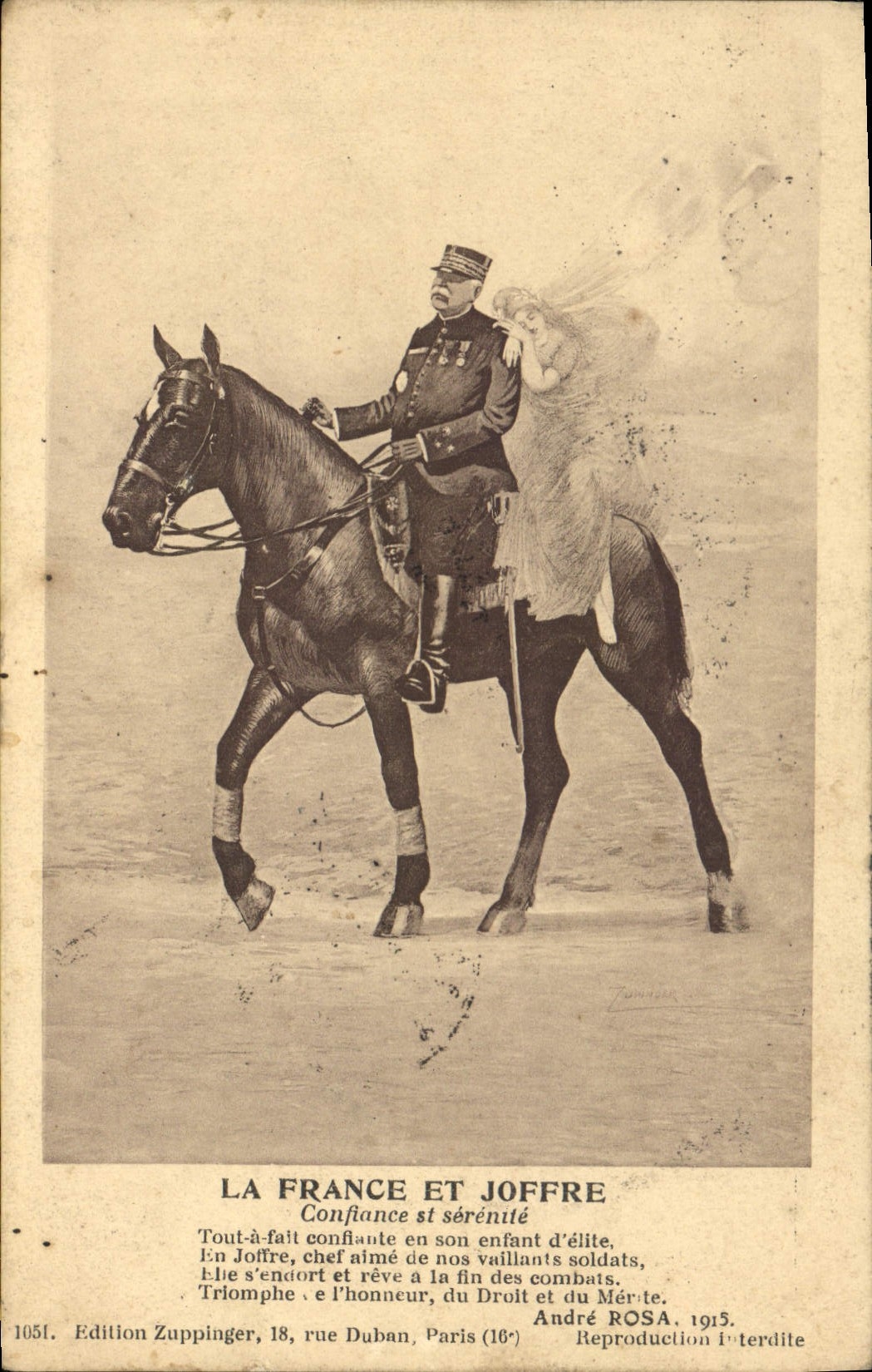 CPA La France et Joffre Confiance st Serenite Militaria