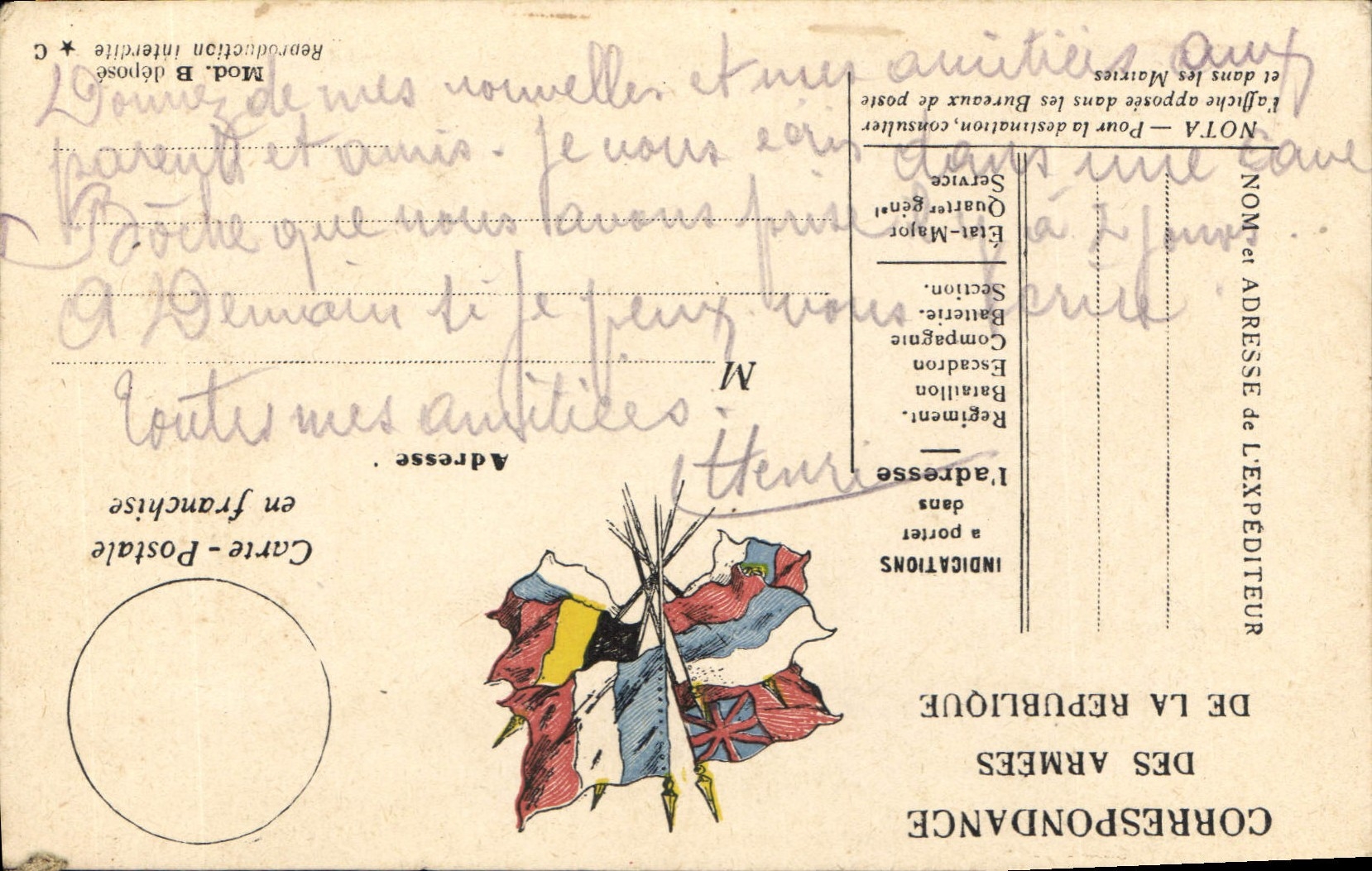 Carte de Franchise Militaire