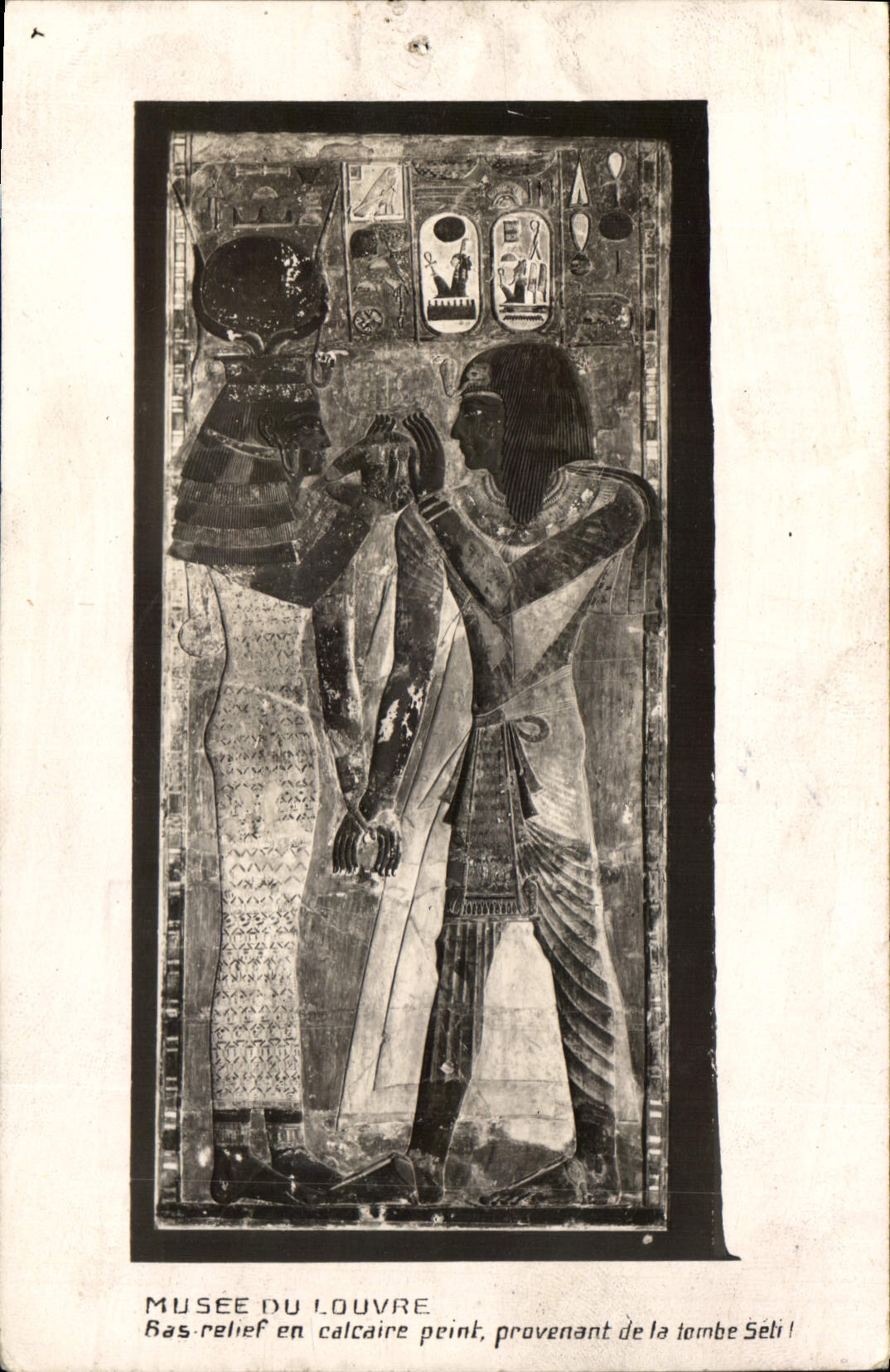 CPA Musee de Louvre Bas relief en calcaire peint Egypte