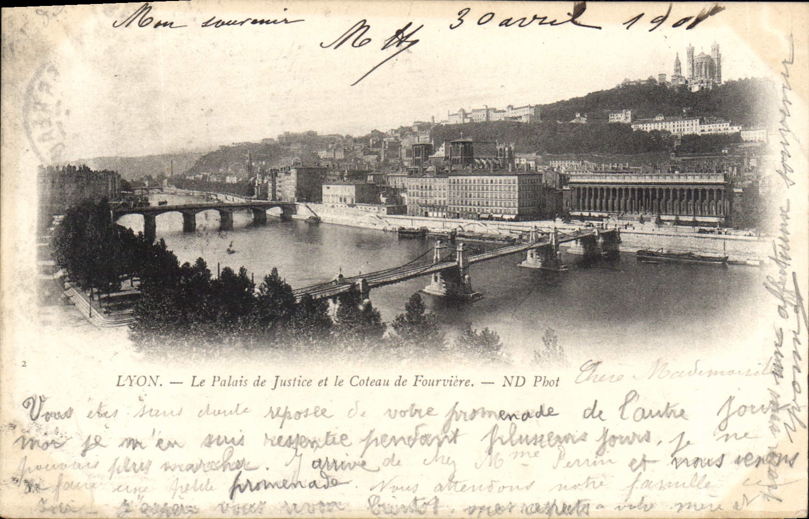 CPA Lyon Le Palais de Justice et le Coteau de Fourviere 