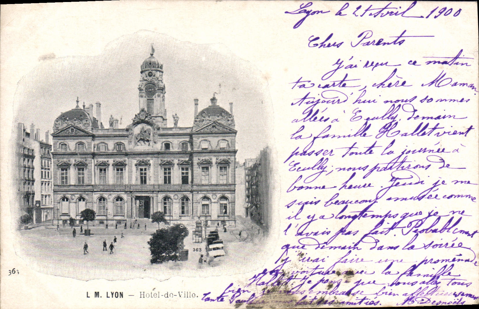CPA L M Lyon Hotel de Ville 