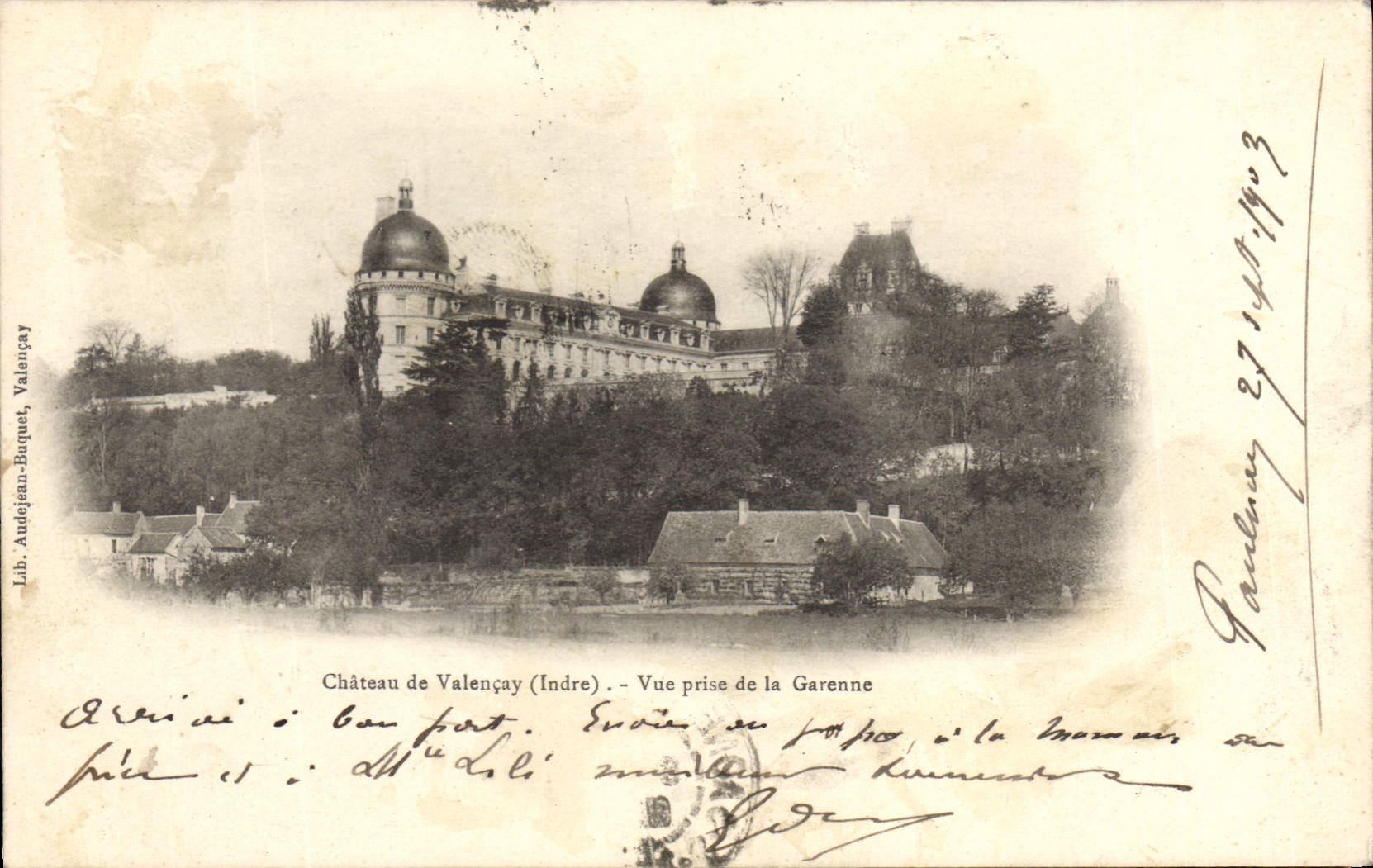 CPA Chateau de Valencay Indre Vue prise de la Garenne