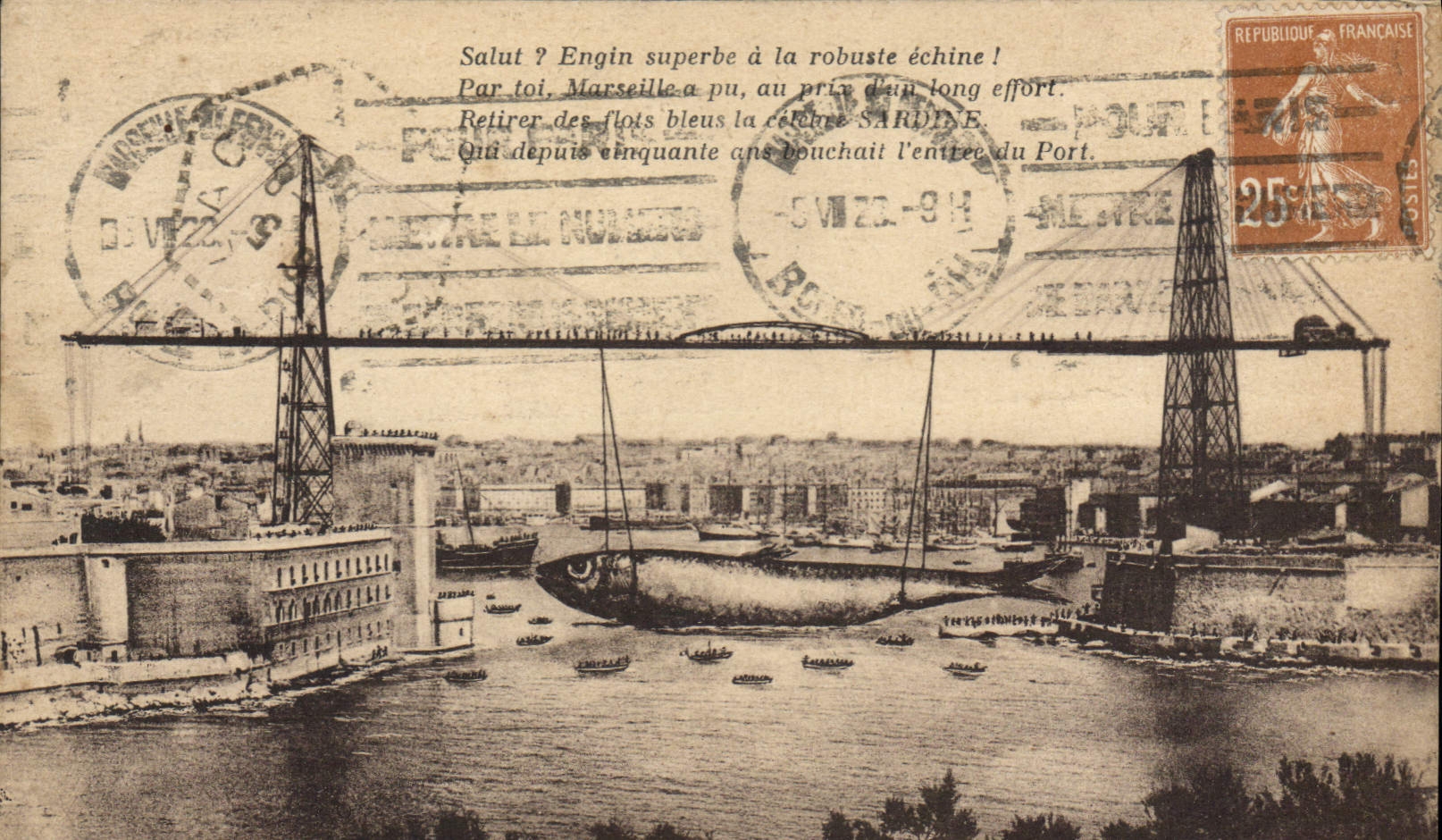CPA Marseille Pont Transbordeur Sardine