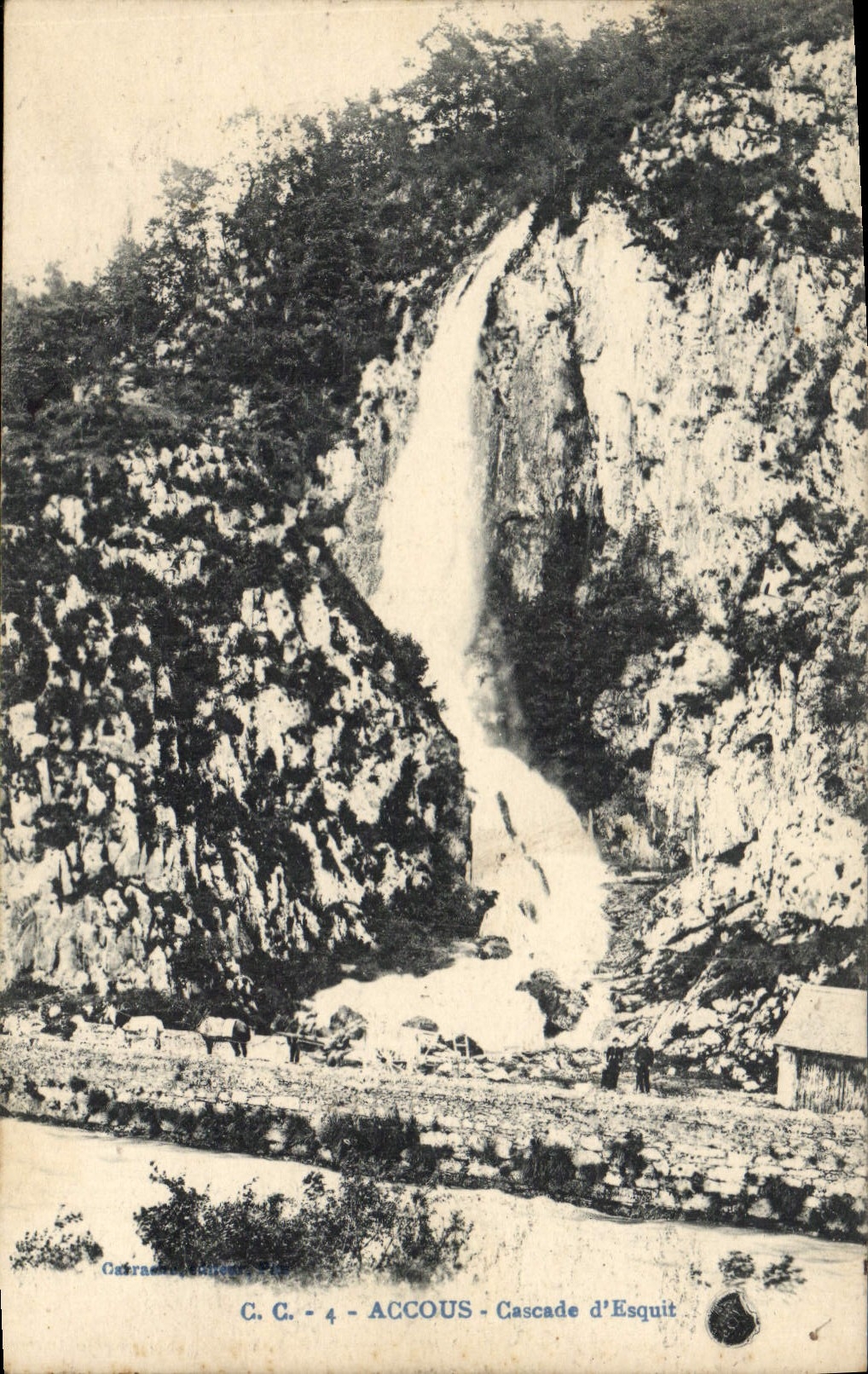 CPA Accous Cascade d'Esquit 