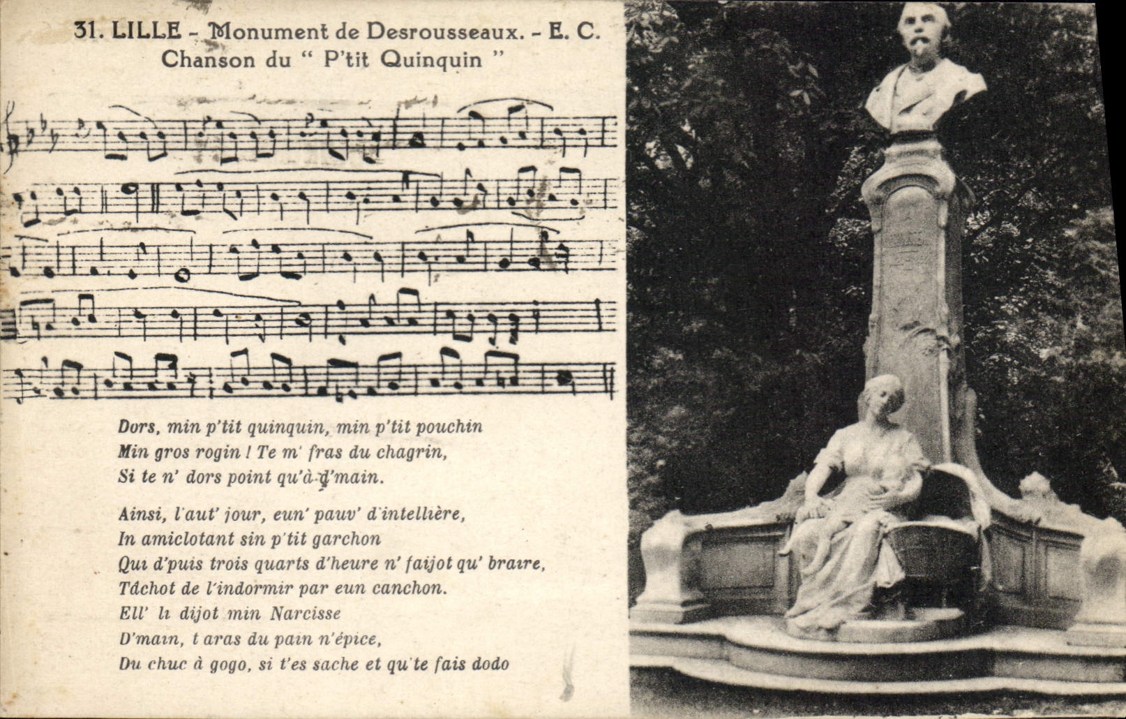 CPA Lille Monument de Desrousseaux E C 