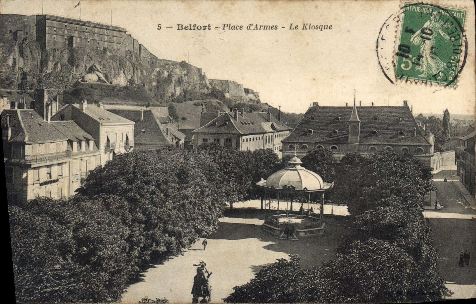 CPA Belfort Place d'Armes Le Kiosque