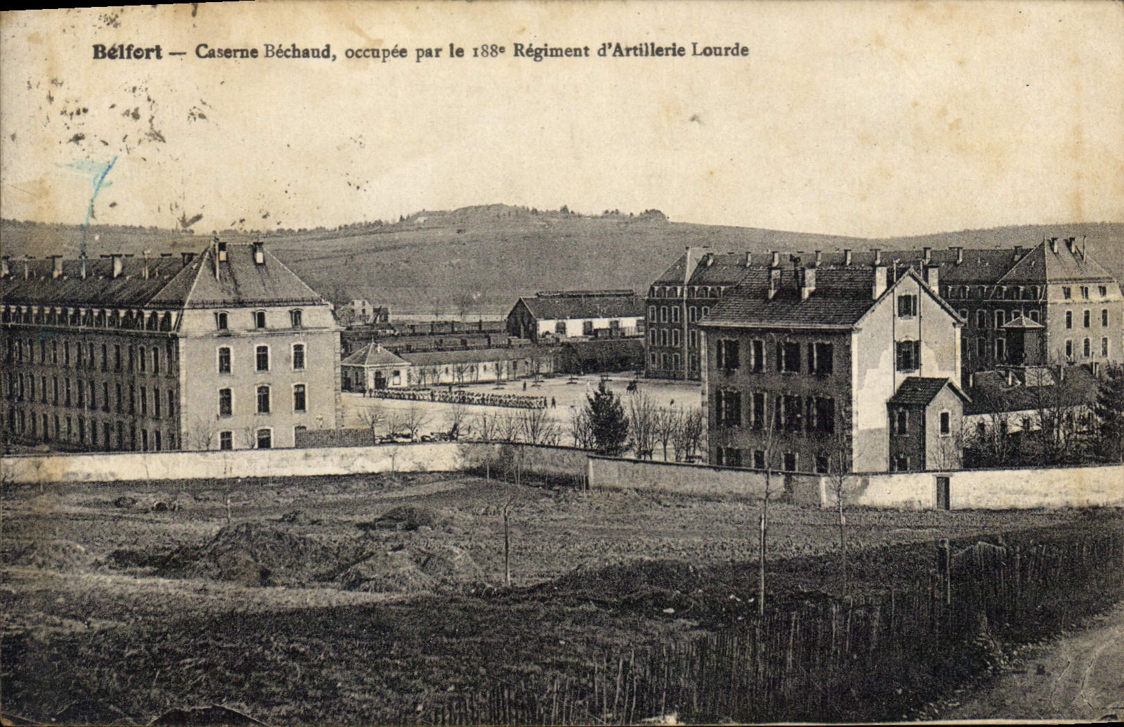 CPA Belfort Caserne Bechaud 188eme regiment d'artillerie lourde