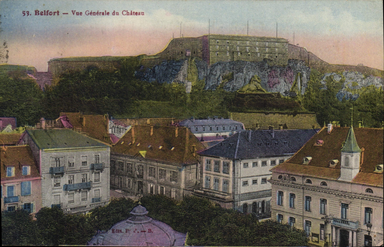 CPA Belfort Vue generale du Chateau