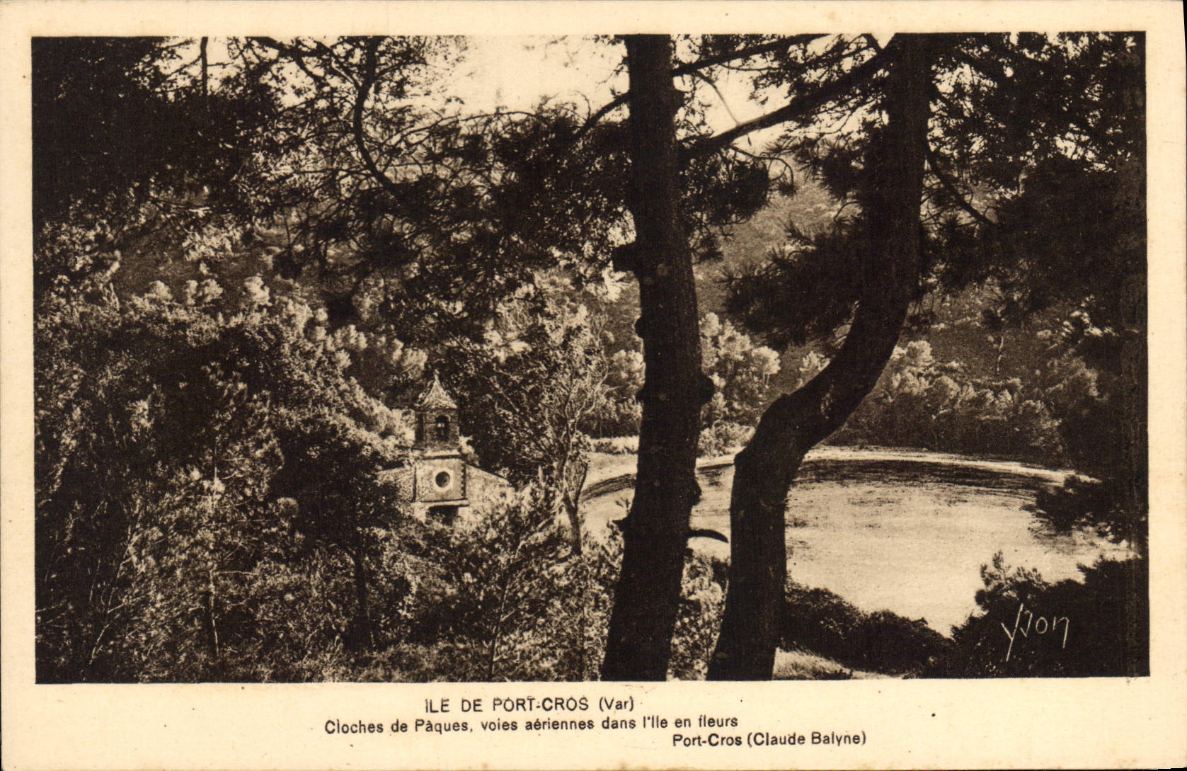 CPA Ile de Port Cros Var Cloches de Paques voies aerienne dans l'ile en fleurs