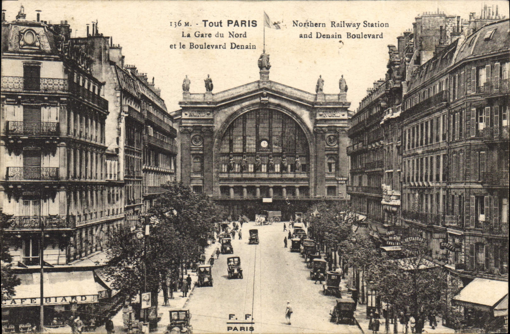 CPA Tout Paris La Gare du Nord et le Boulevard Denain