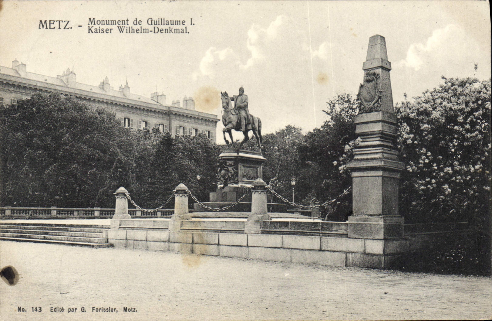 CPA Metxz Monument de Guillaume Kaiser Wilhelm Denkmal