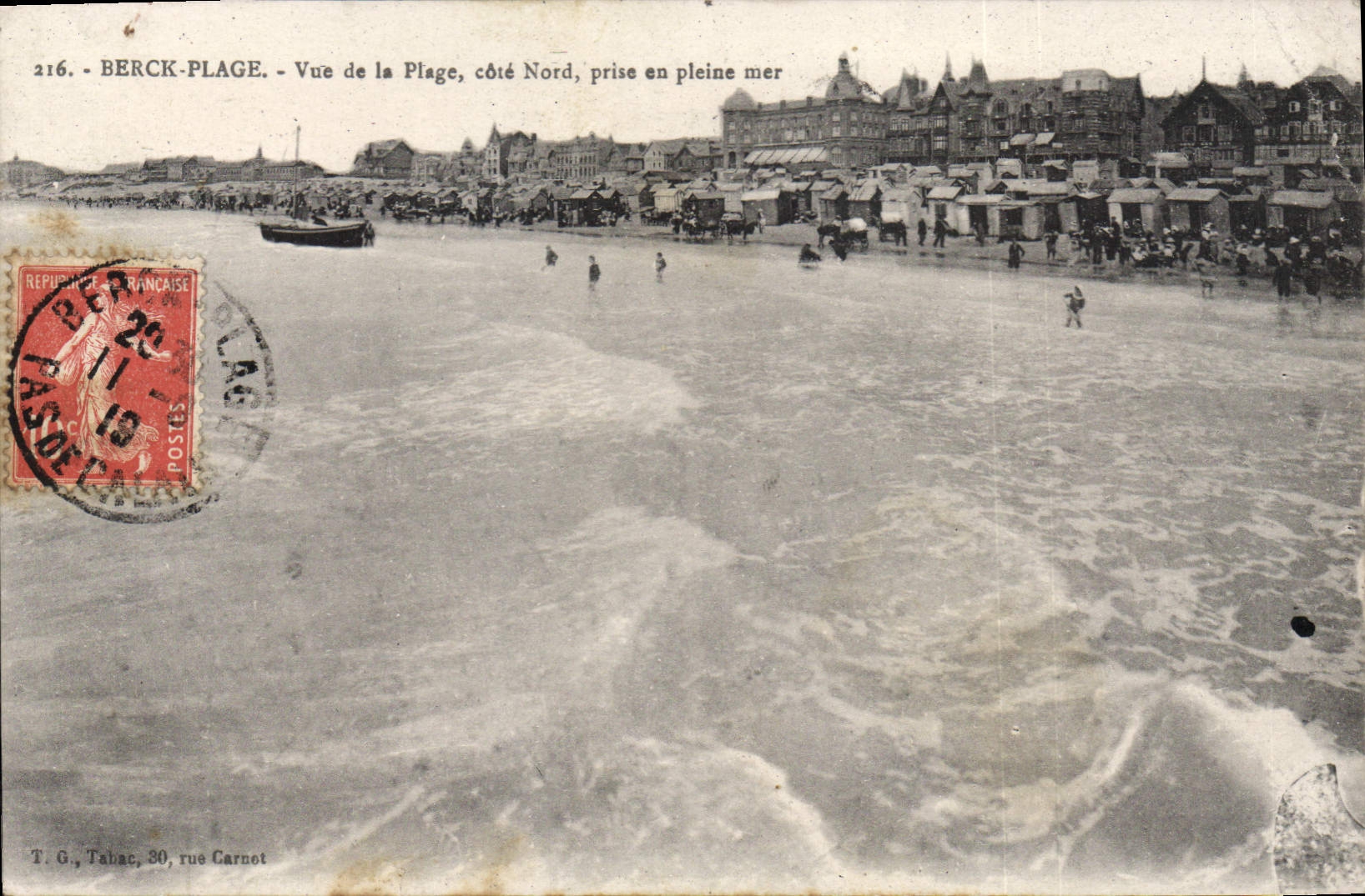 CPA Berck Plage Vue de la Plage cote Nord prise en pleine mer 