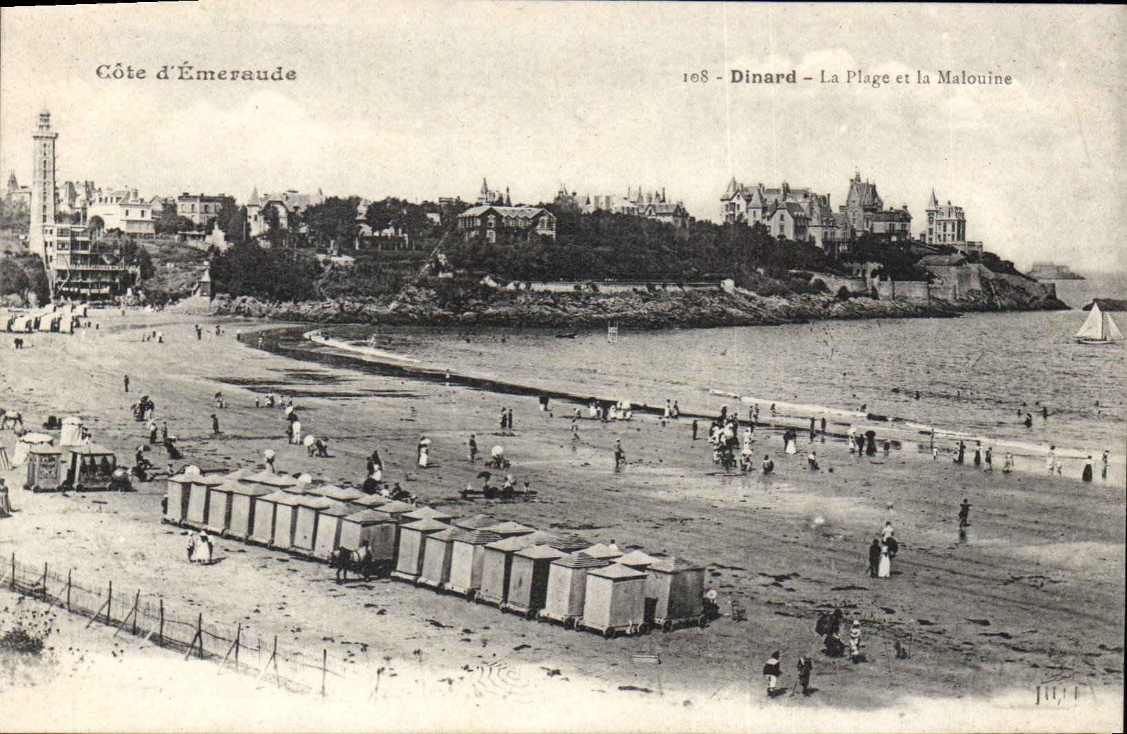 CPA Cote d'Emeraude Dinard La Plage et la Malouine 