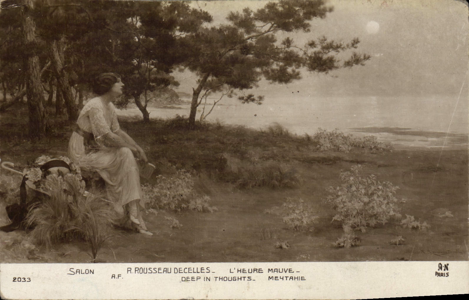 CPA Salon R Rousseau Decelles l'heure mauve 