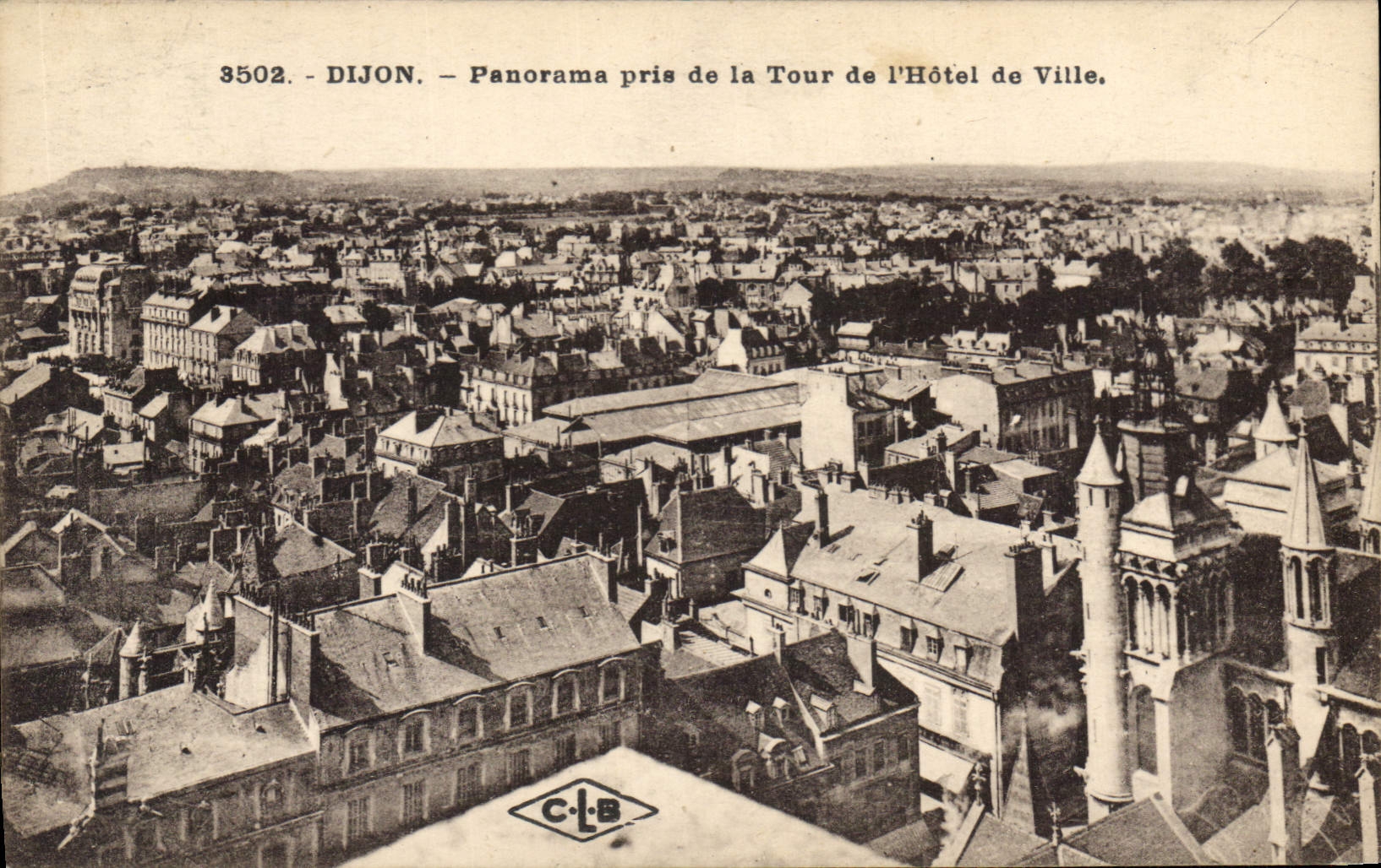 CPA Dijon panorama pris de la tour de l'hotel de ville 