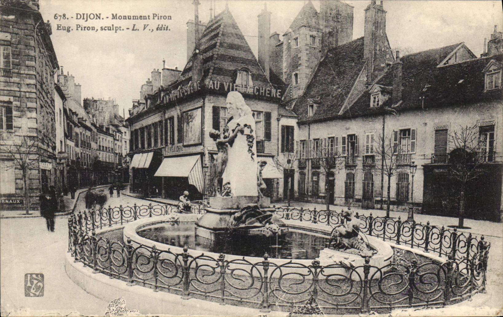 CPA Dijon monument Piron Eug Piron sculpt 