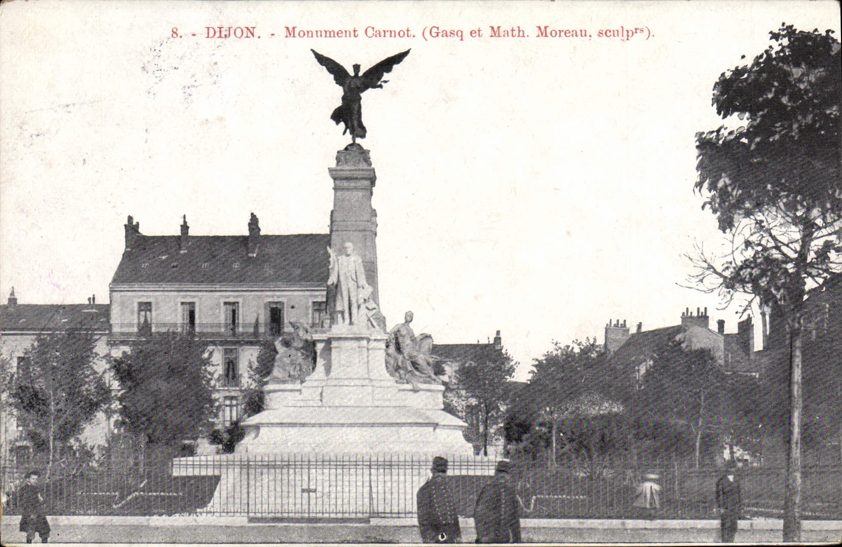 CPA Dijon monument Carnot Gasq et Math Morceau sculpt 