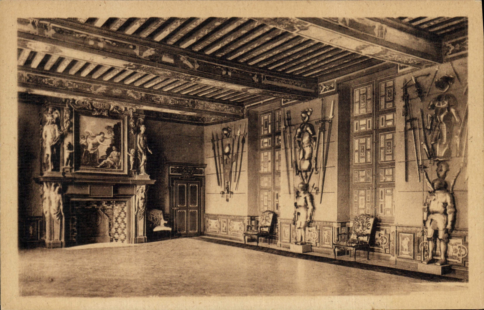 CPA Cheverny le chateau la salle des Gardes