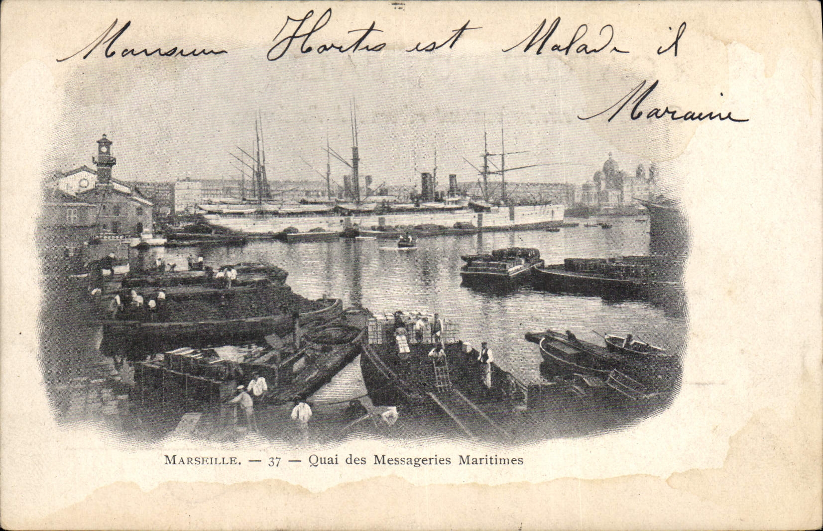 CPA Marseille Quai des Messageries Maritimes 