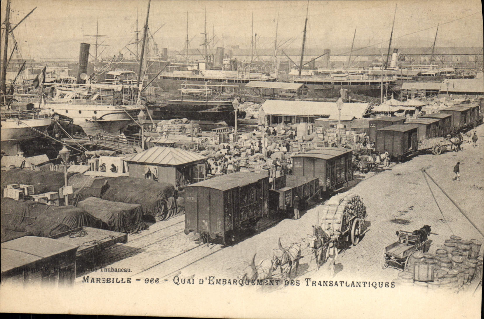 CPA Marseille Quai d'Embarquement des Transatlantiques 