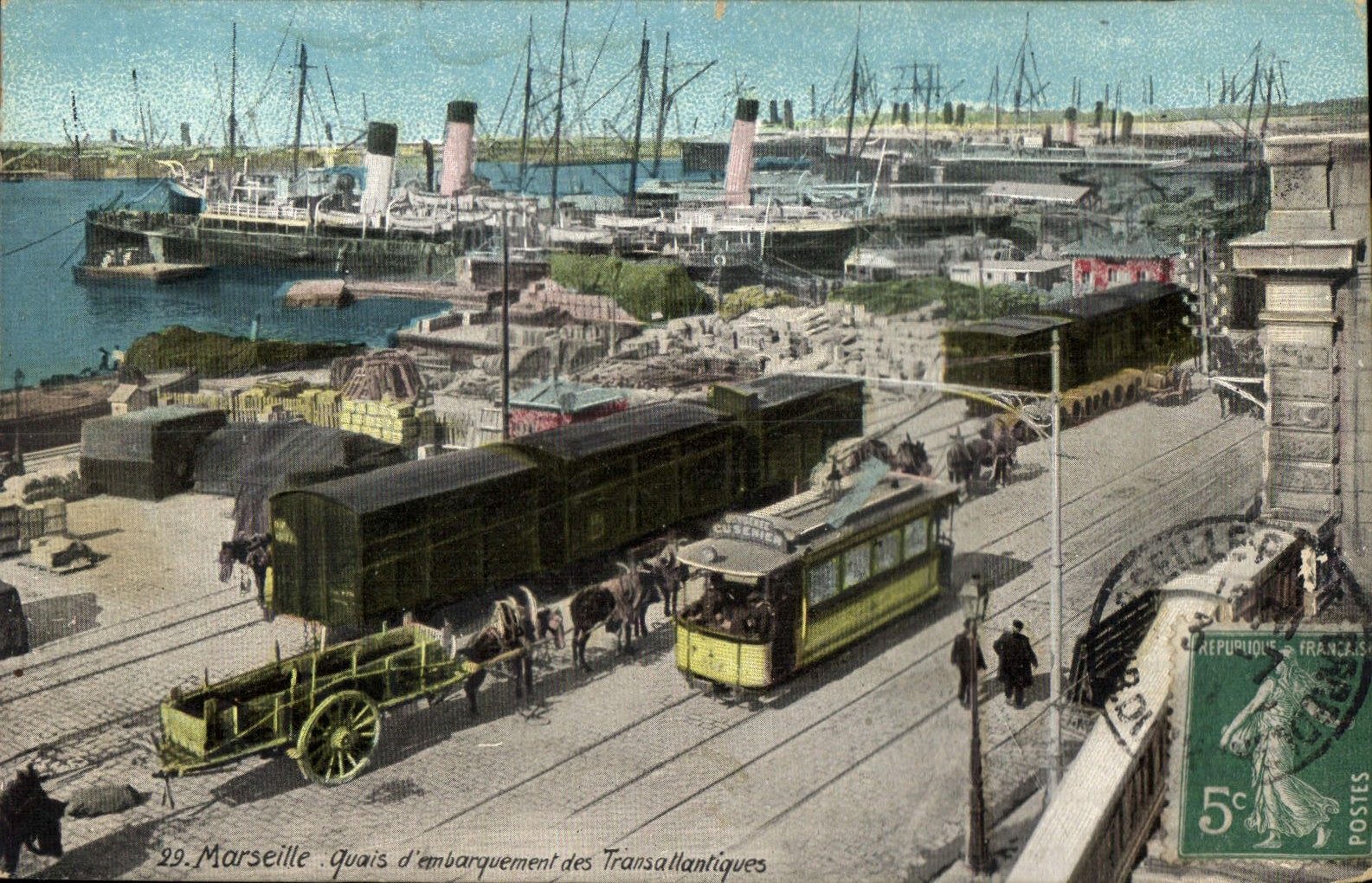 CPA Marseille Quais d'Embarquement des Transatlantiques