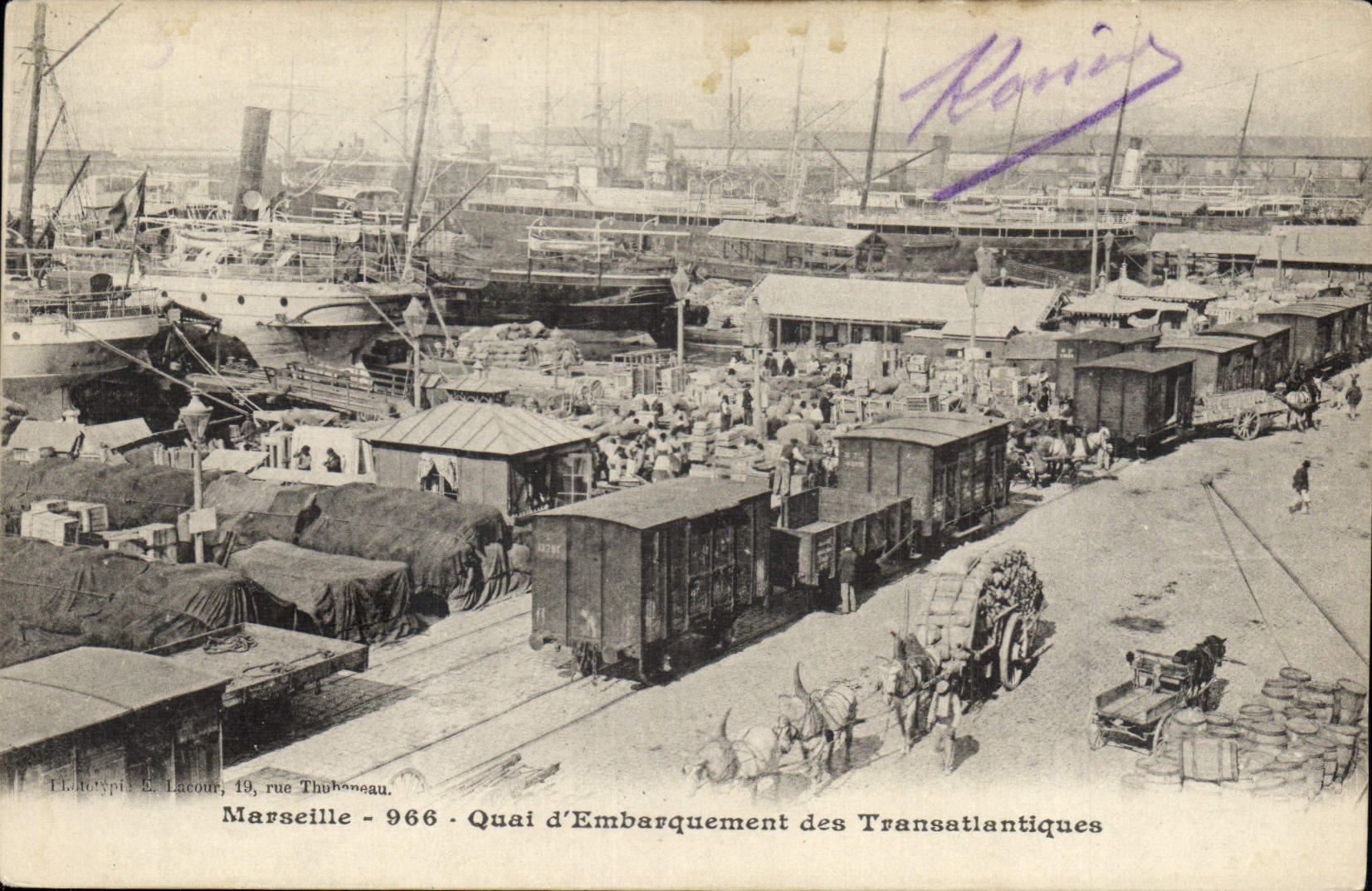 CPA Marseille Quai d'Embarquement des Transatlantiques