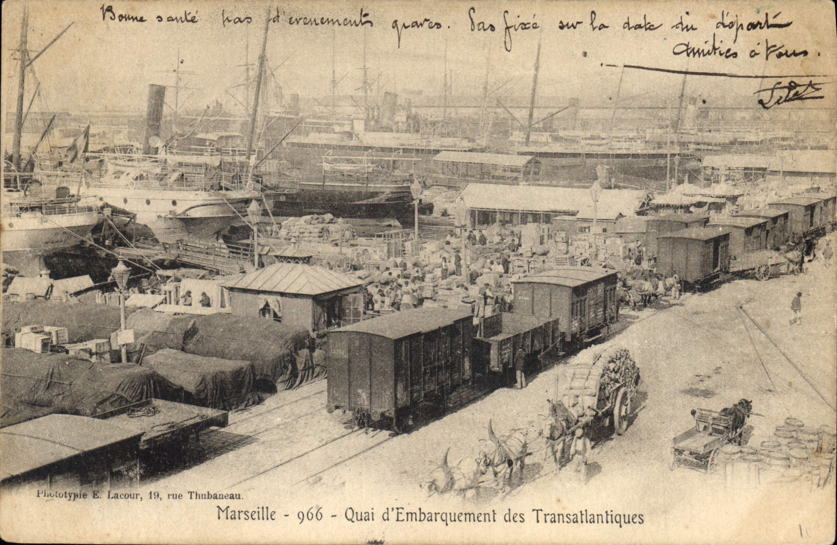 CPA Marseille Quai d'Embarquement des Transatlantiques