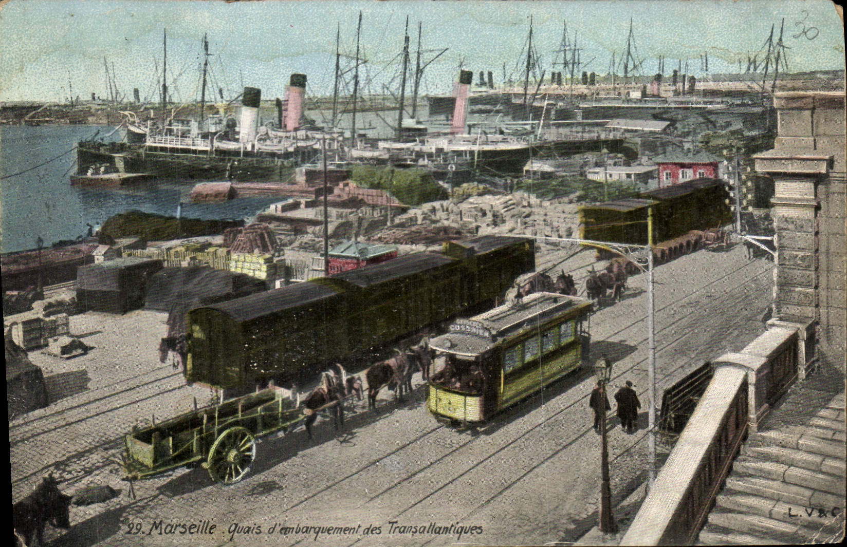 CPA Marseille Quais d'Embarquement des Transatlantiques 