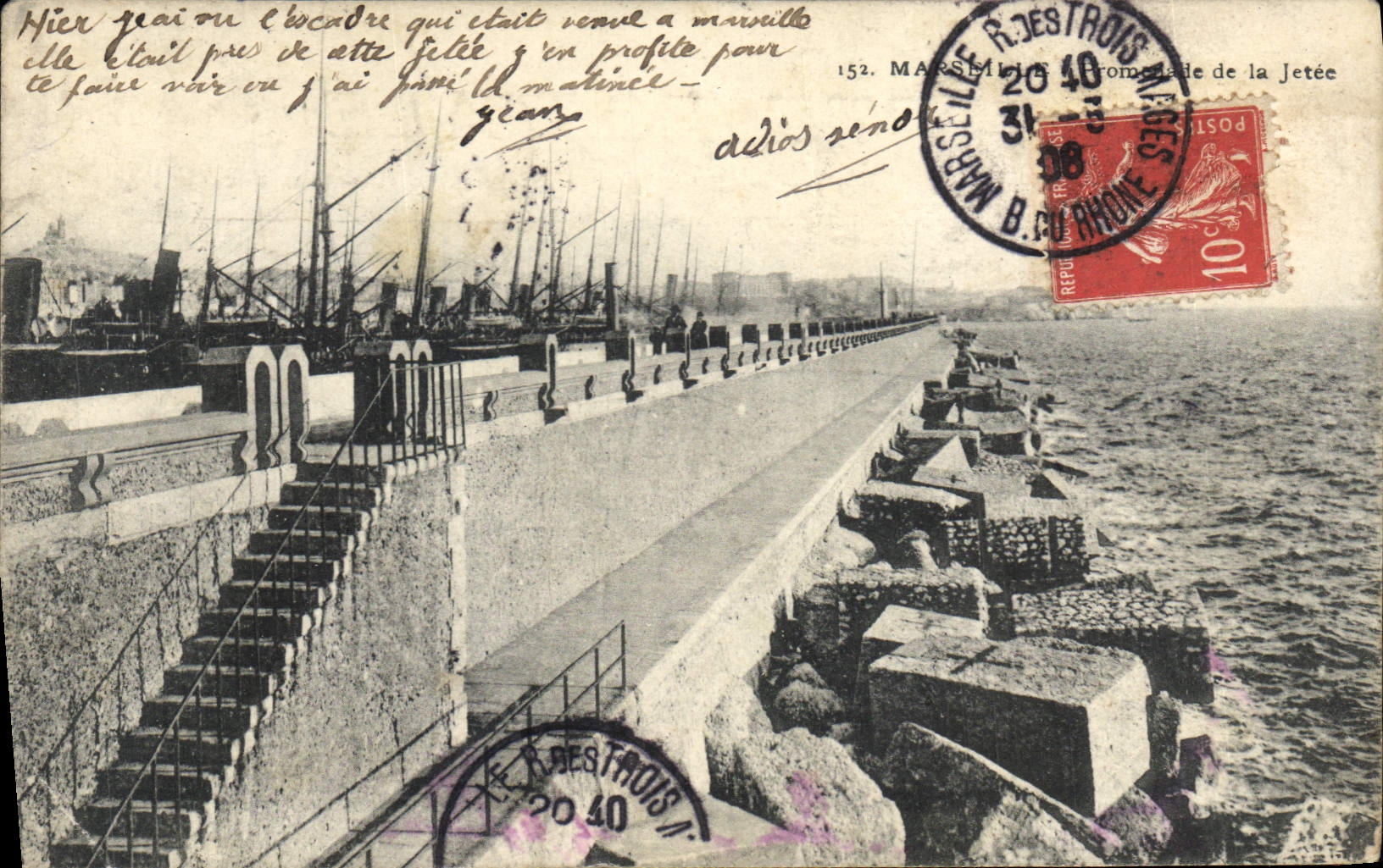 CPA Marseille Promenade de la Jetee 