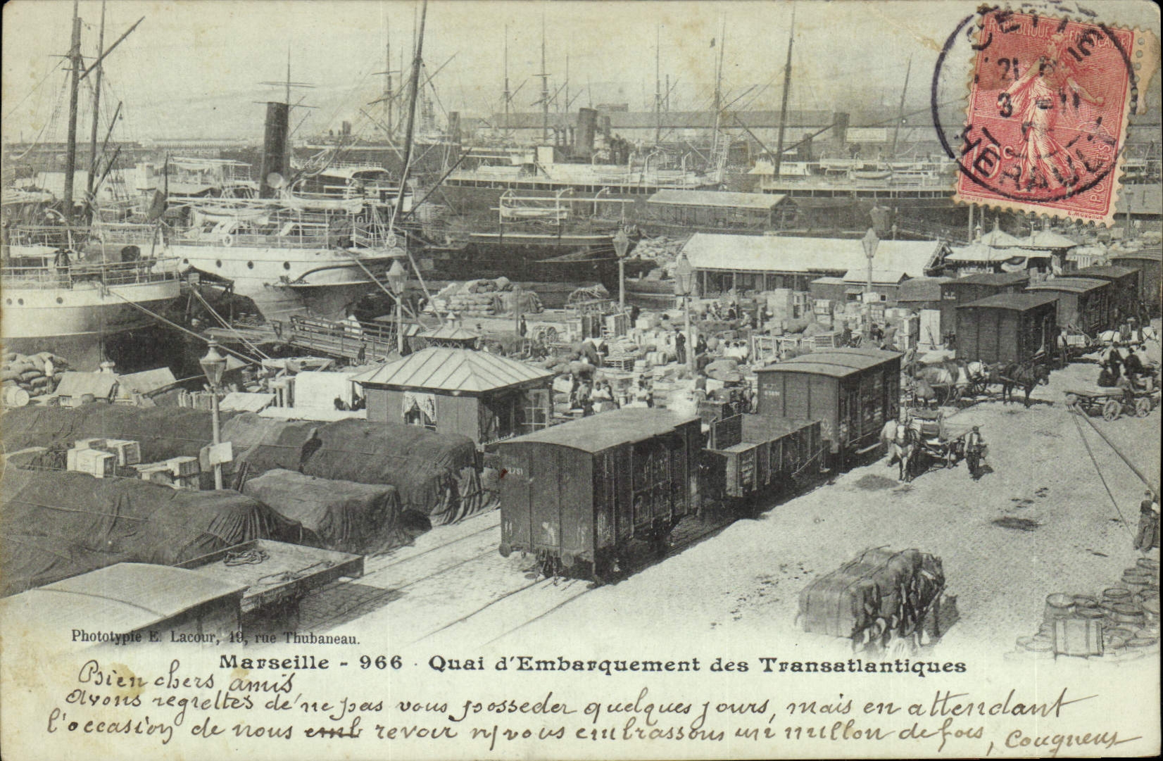 CPA Marseille Quai d'Embarquement des Transatlantiques 
