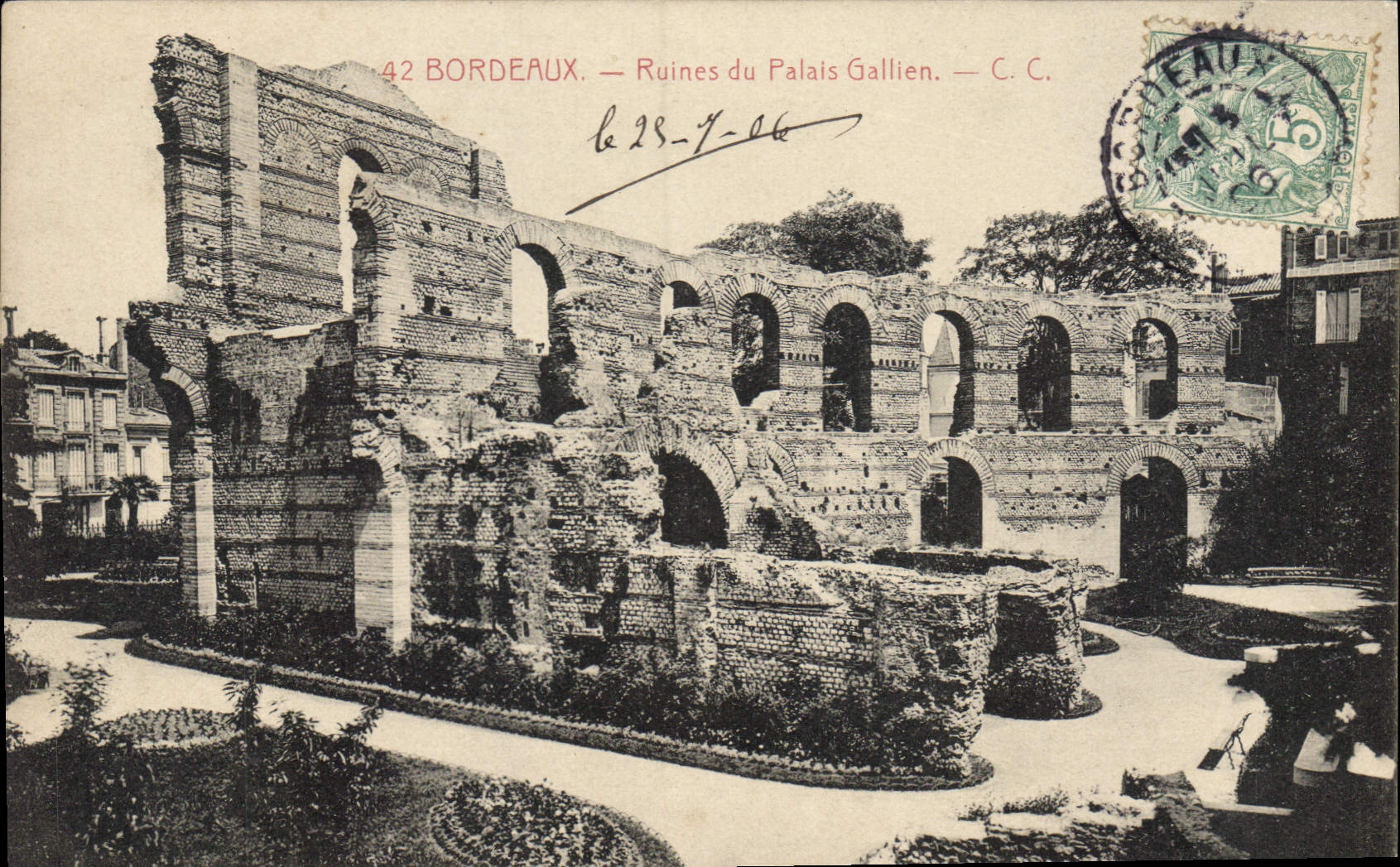CPA Bordeaux Ruines du palais Gallien 