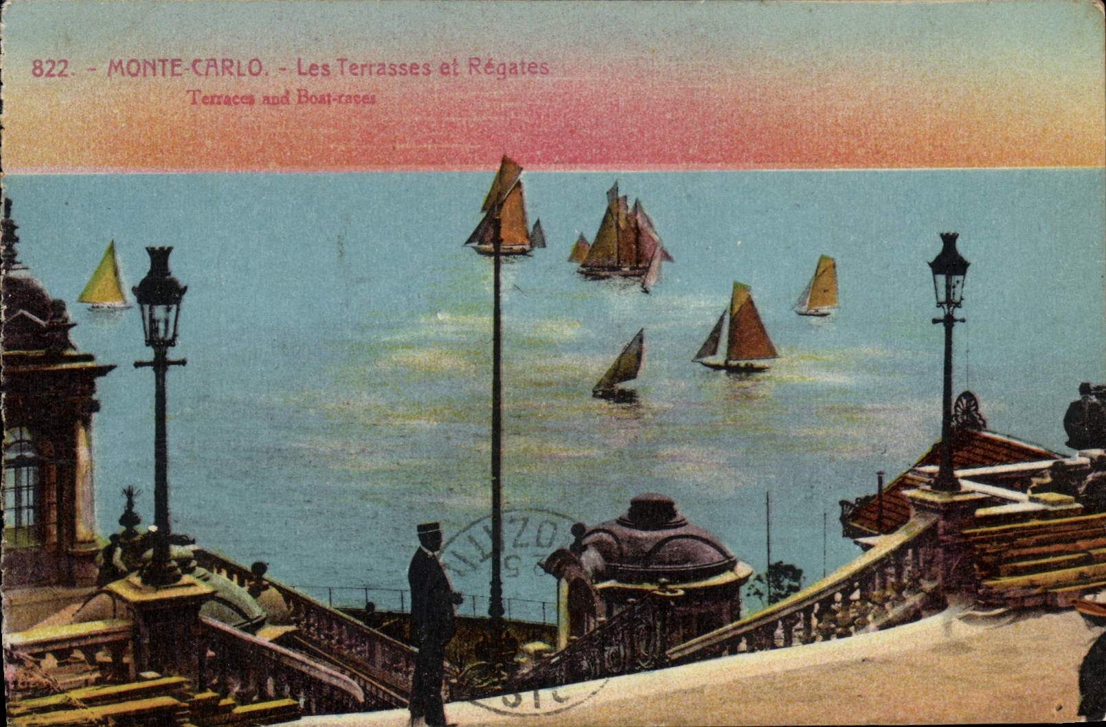 CPA Monte carlo les terrasses et Regates