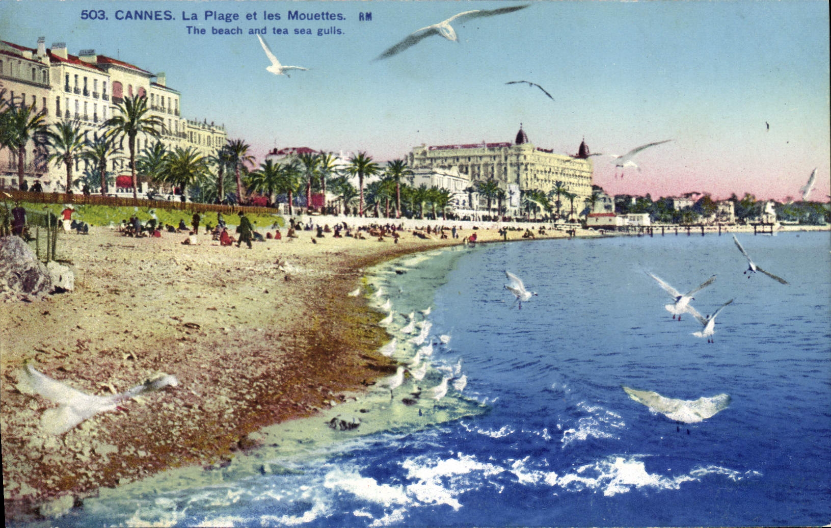 CPA Cannes la plage et les Mouettes 
