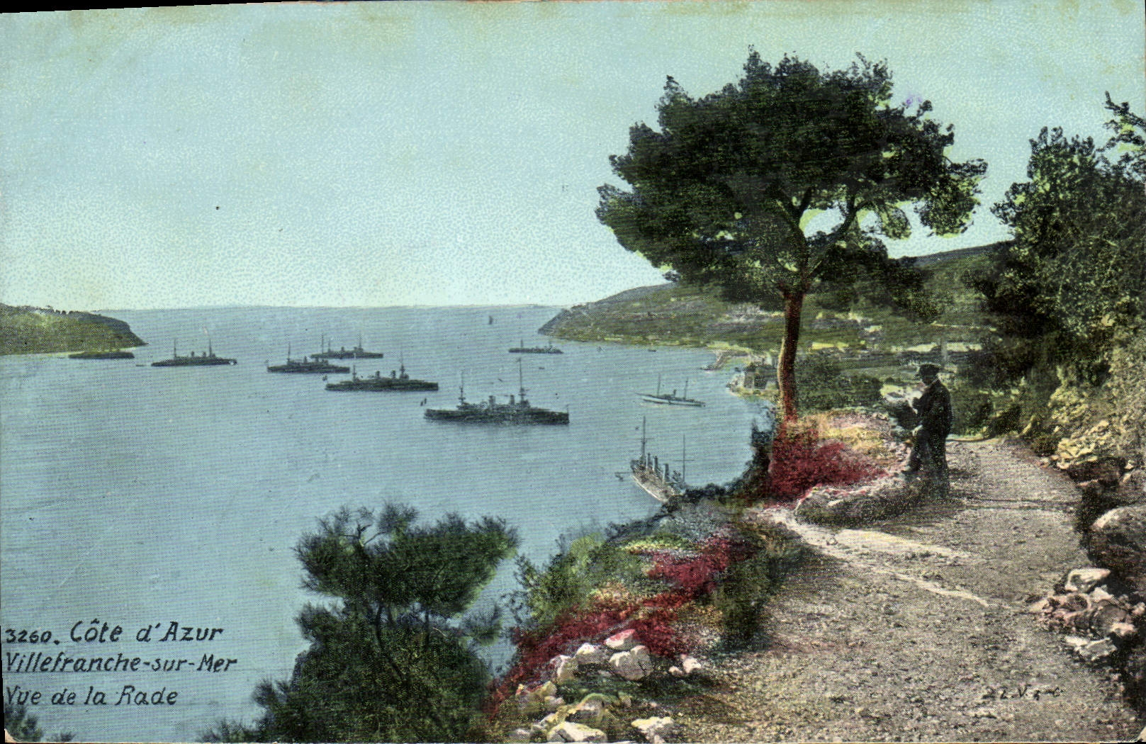 CPA Cote d'Azur Villefranche sur Mer vue de la rade