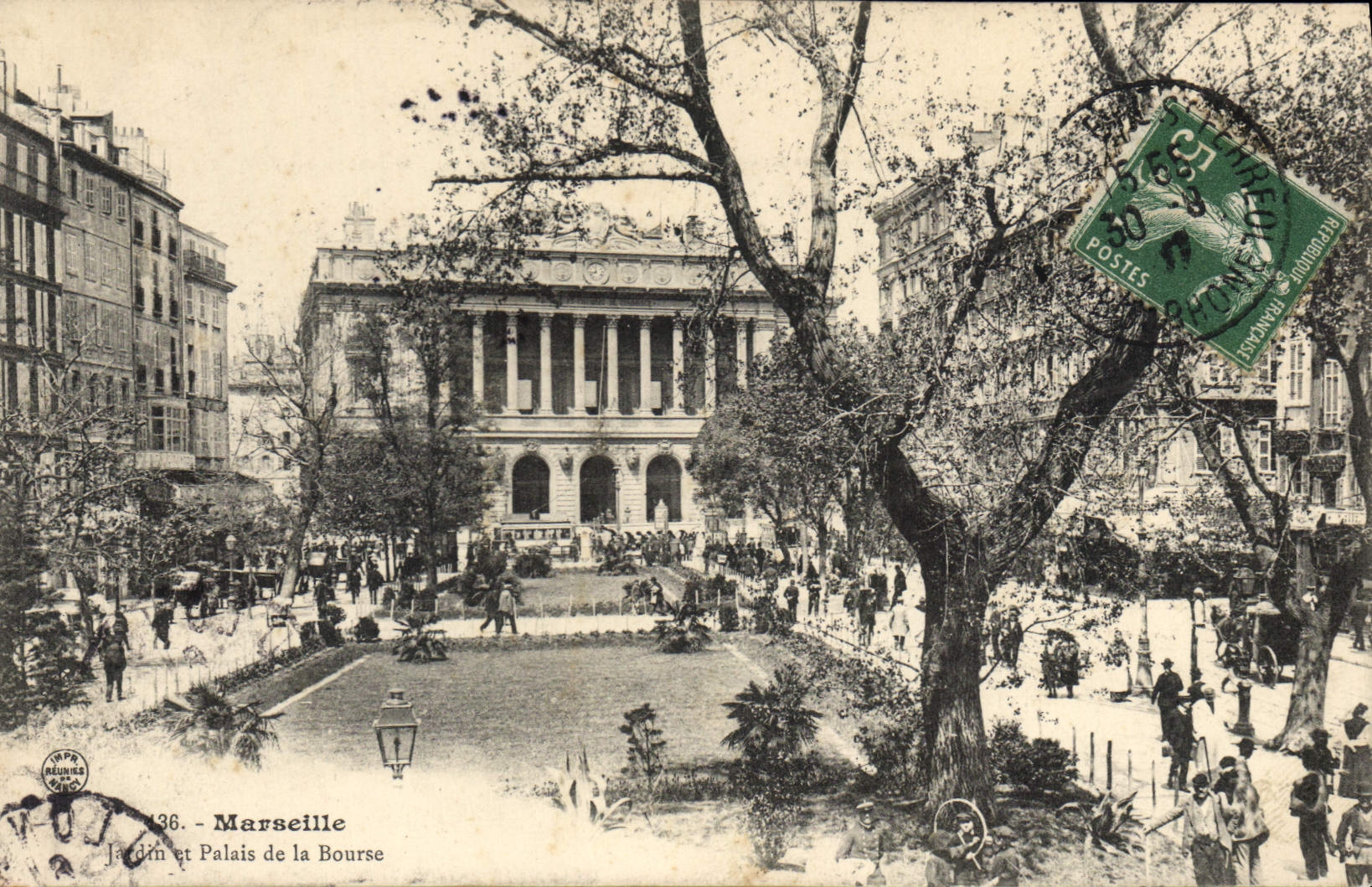 CPA Marseille Jardin et Palais de al Bourse 