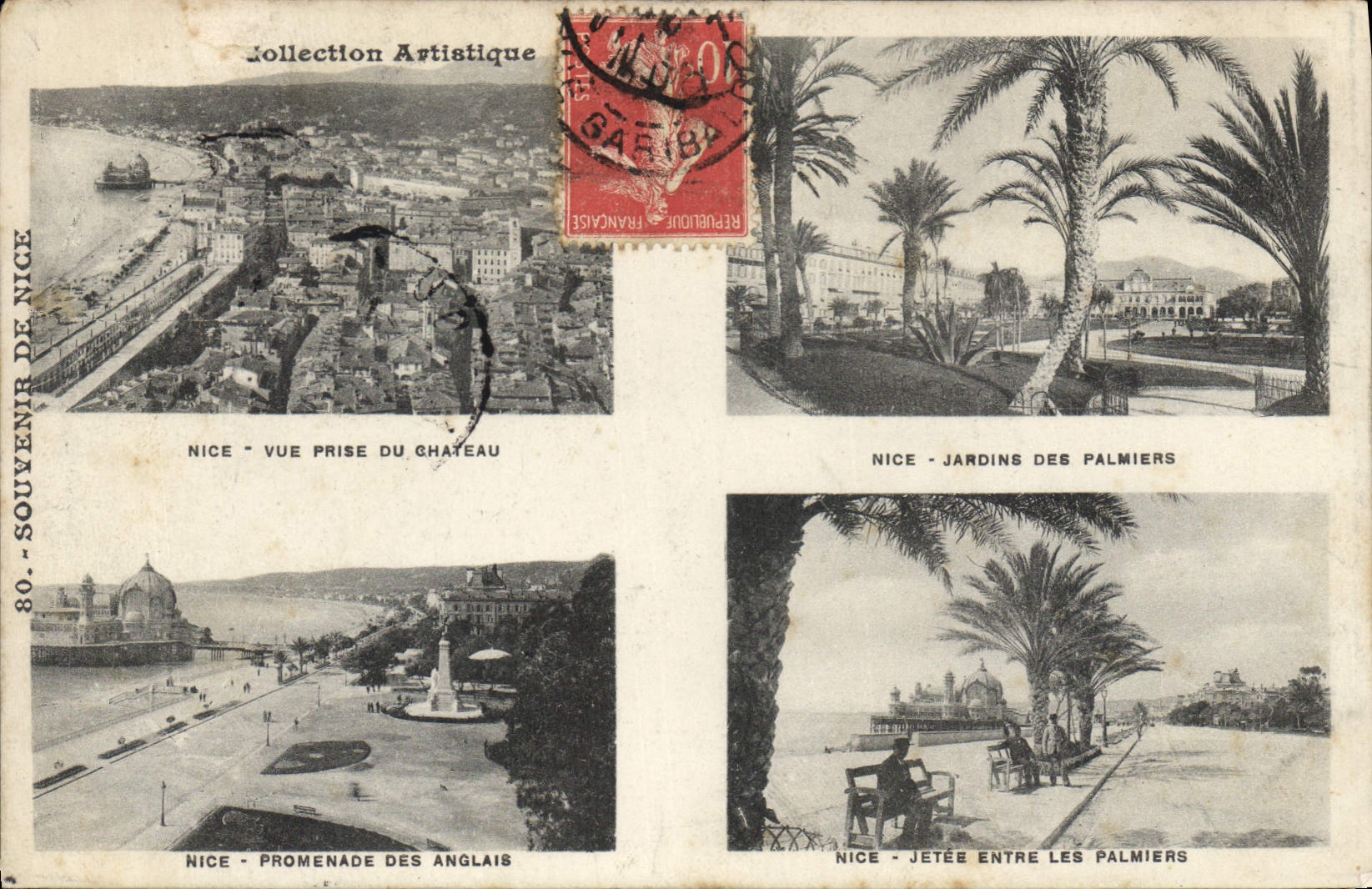 CPA Nice Vue prise du Chateau Jardins des palmiers