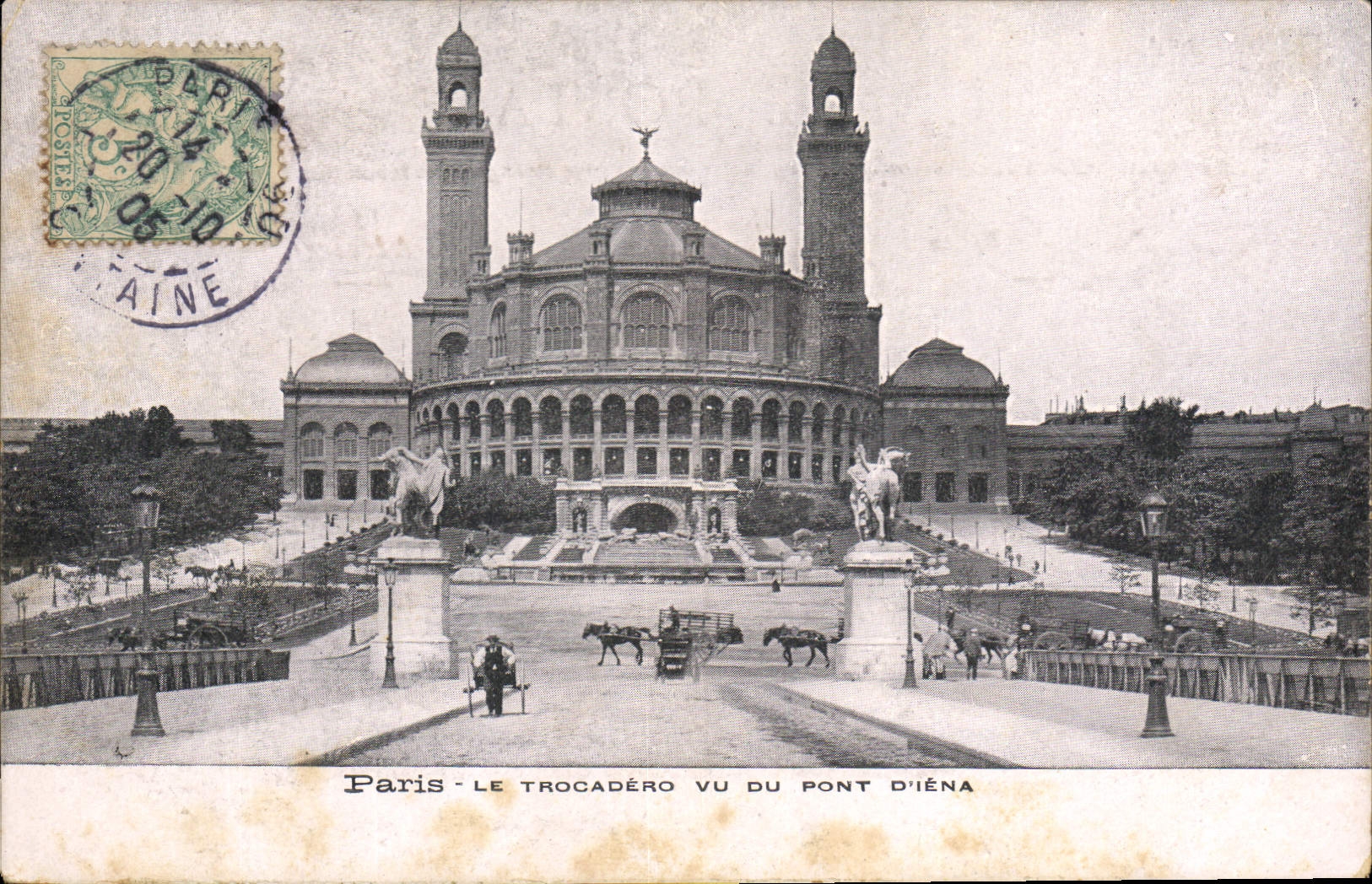 CPA Paris Le Trocadero vu du Pont D'Iena